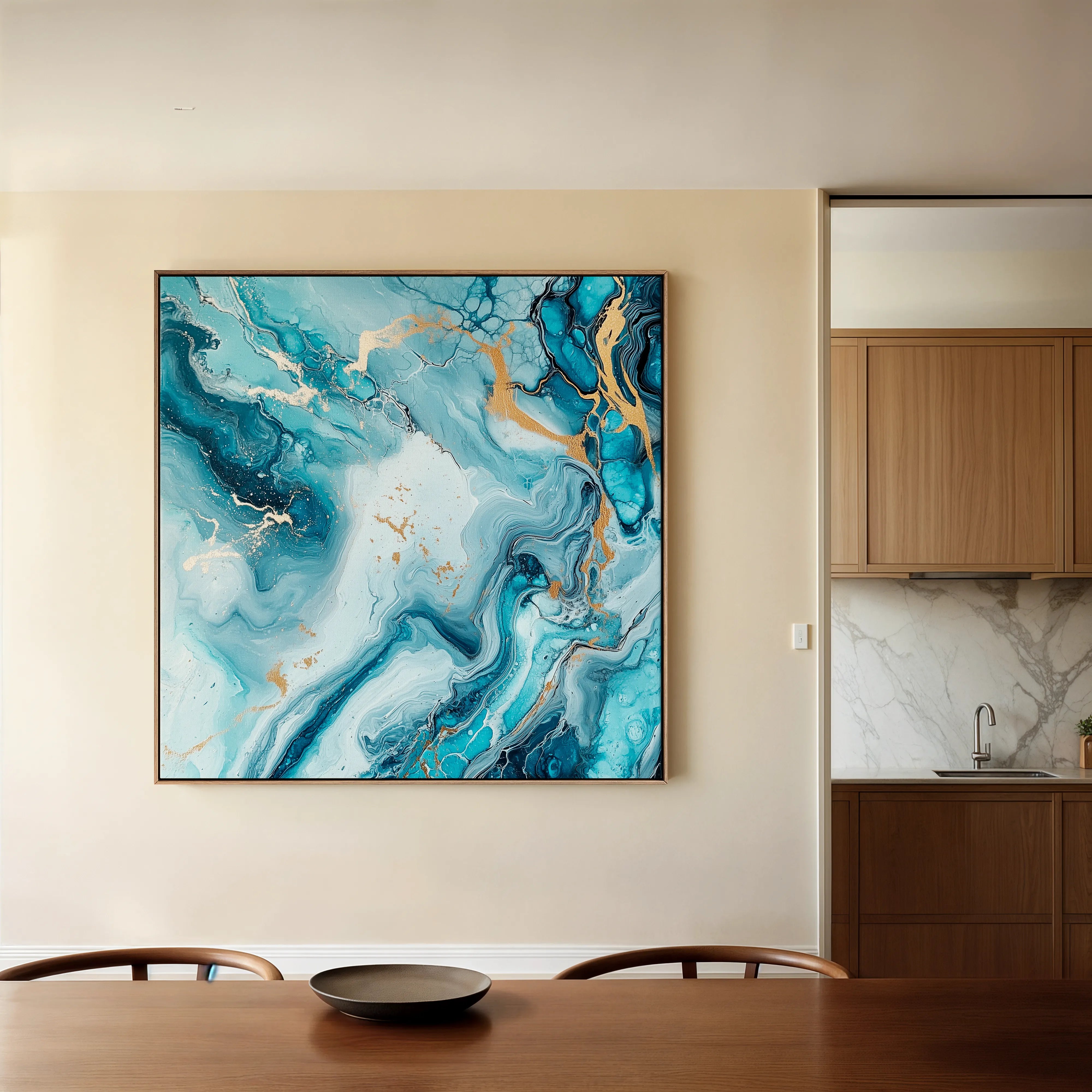 Abstract 1078 Canvas Art 60 x 60 cm / Black