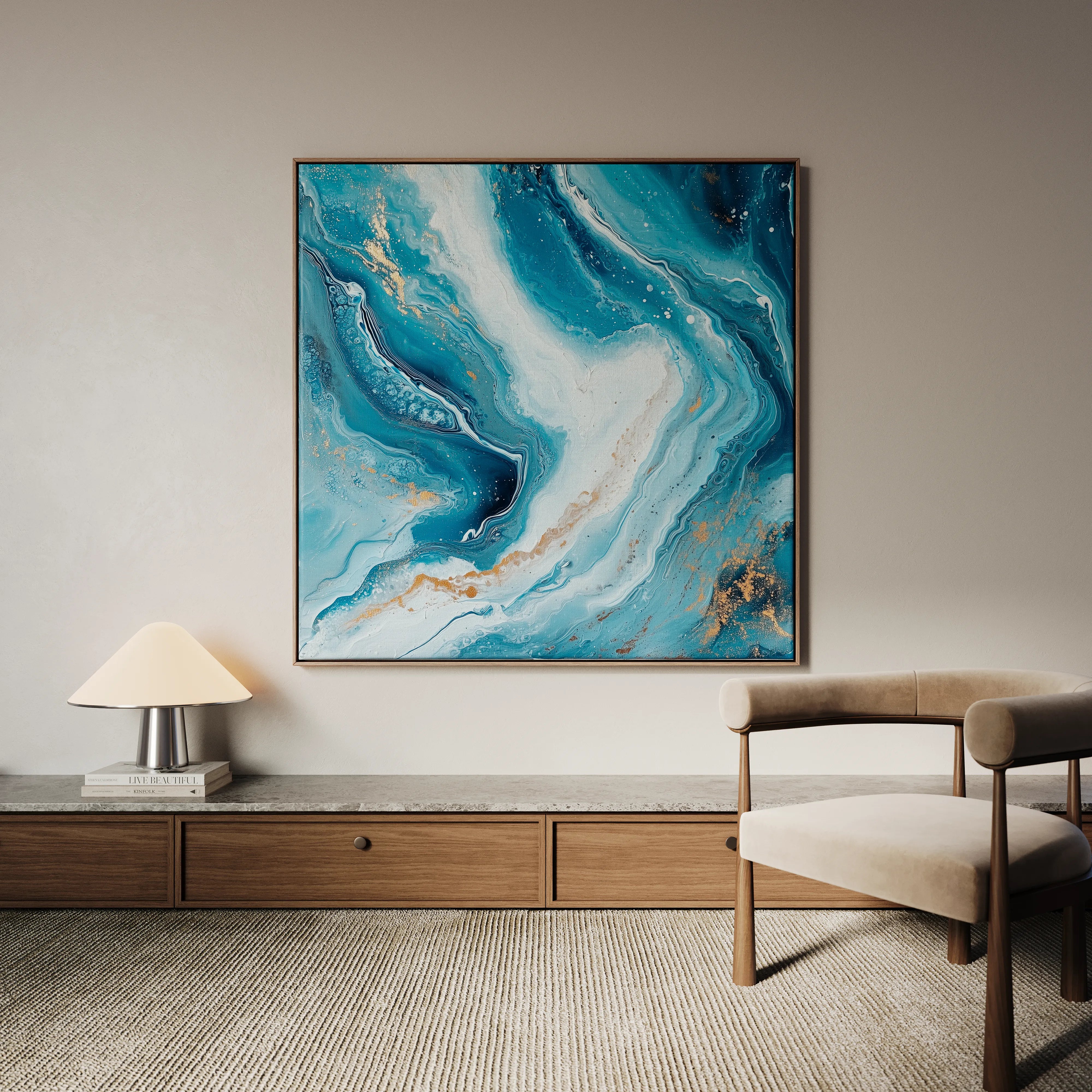 Abstract 1079 Canvas Art 60 x 60 cm / Black