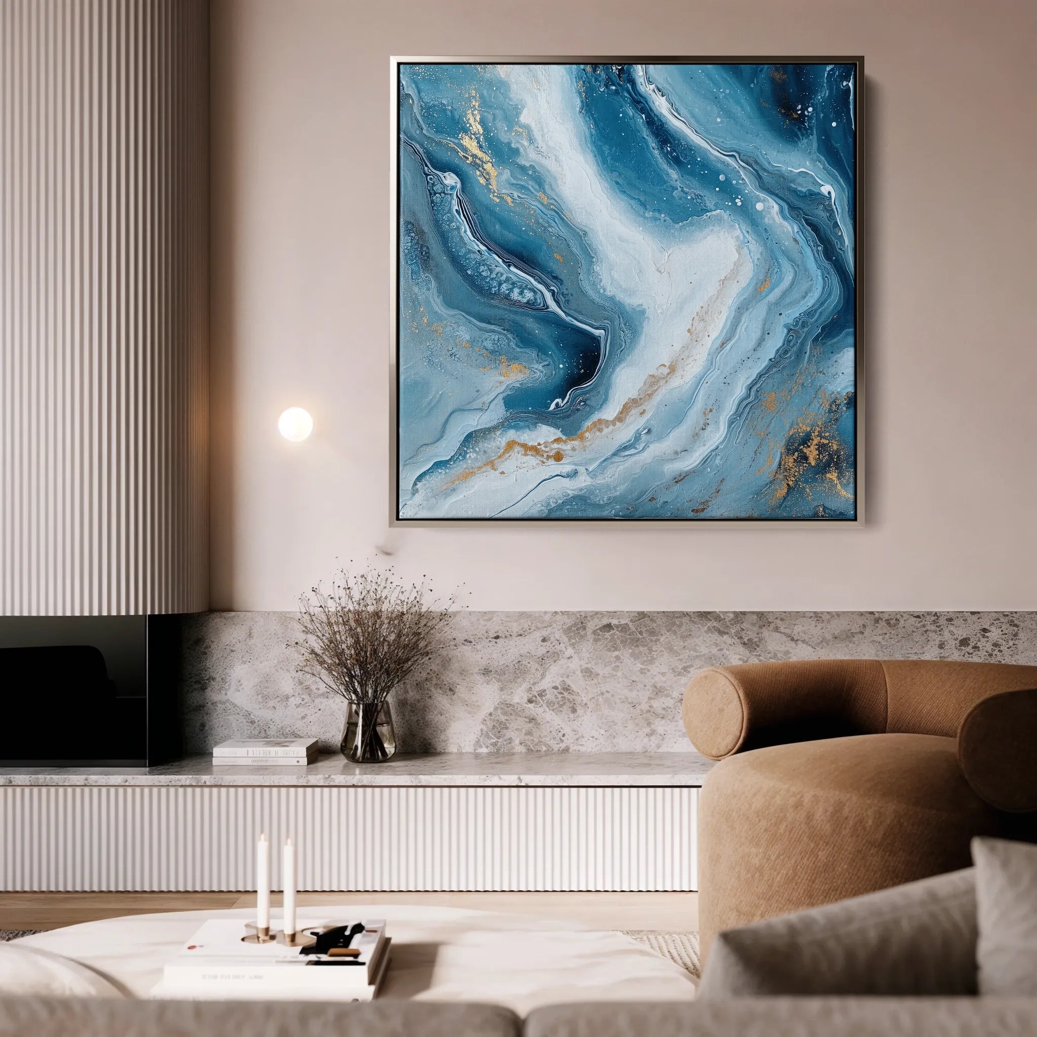 Abstract 1079 Canvas Art 60 x 60 cm / Black