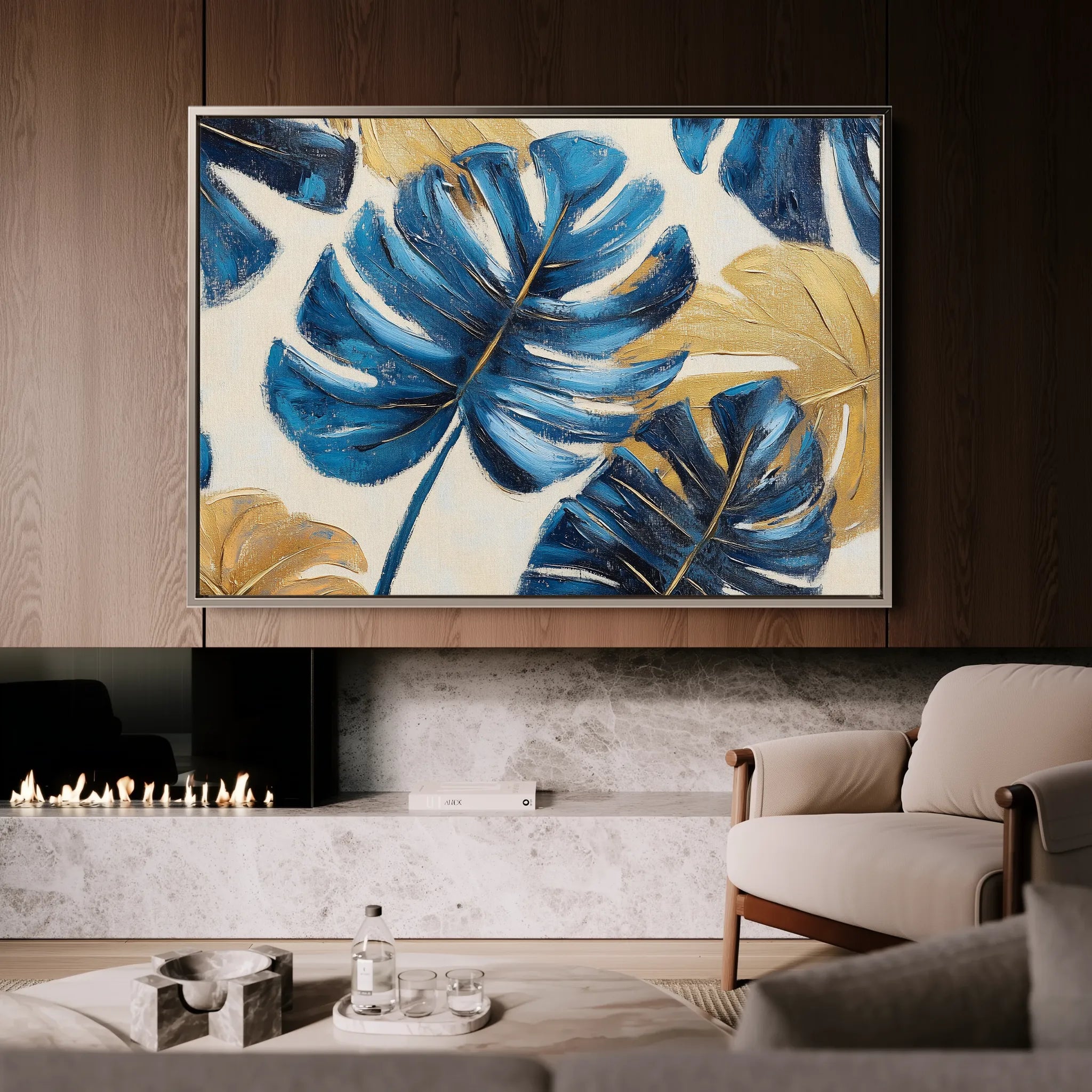 Floral 1079 Canvas Art 60 x 40 cm / Black