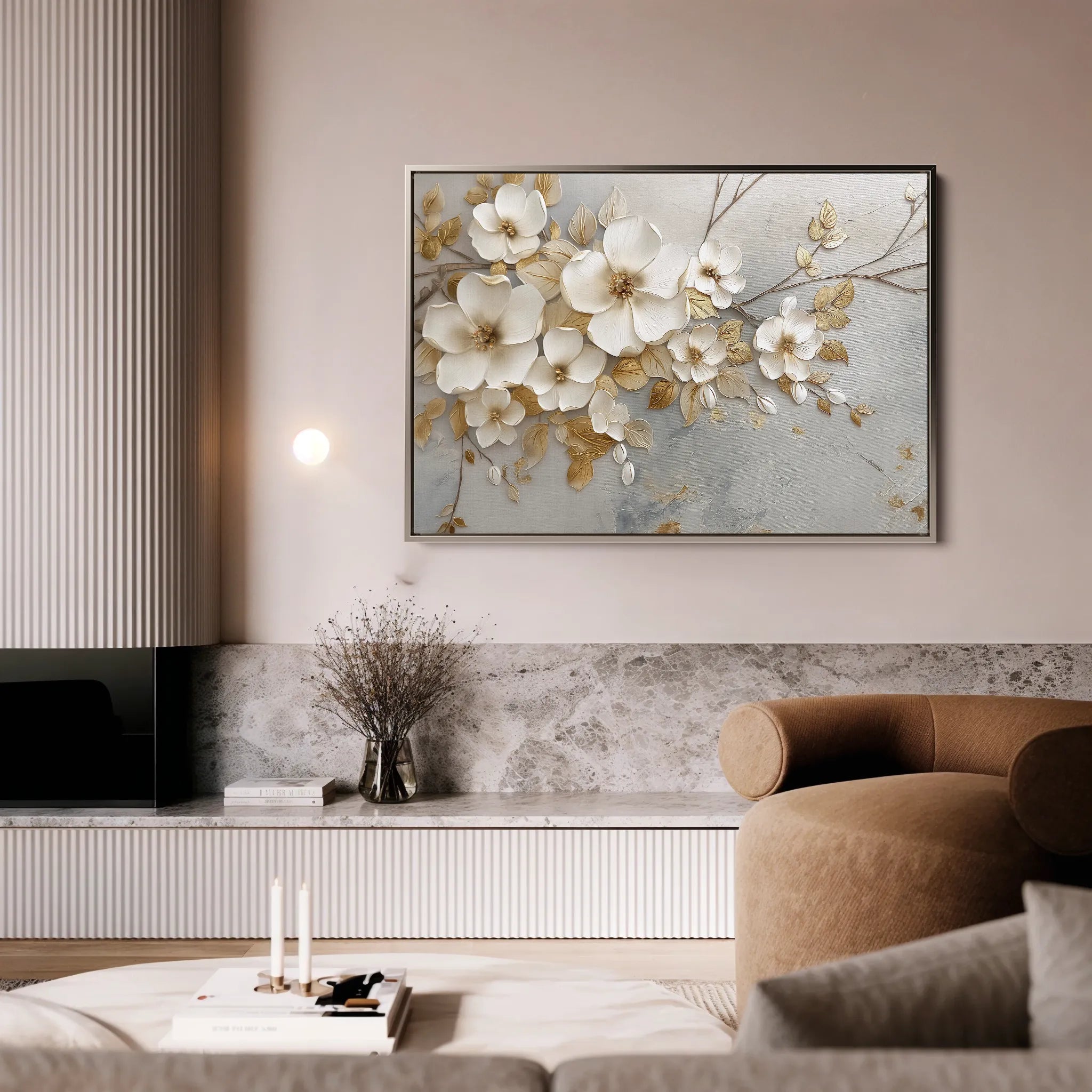 Floral 108 Canvas Art 60 x 40 cm / Black