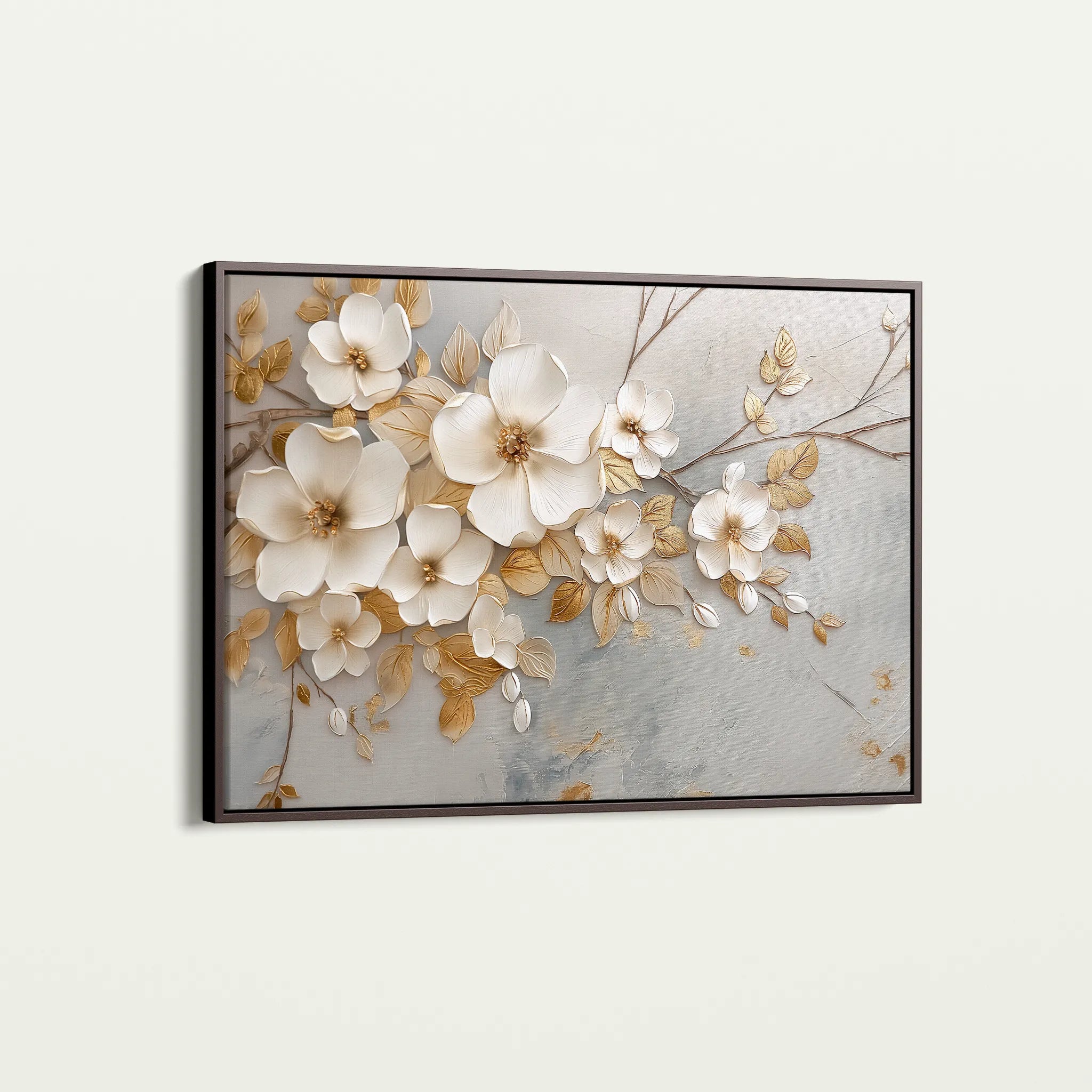 Floral 108 Canvas Art 60 x 40 cm / Black