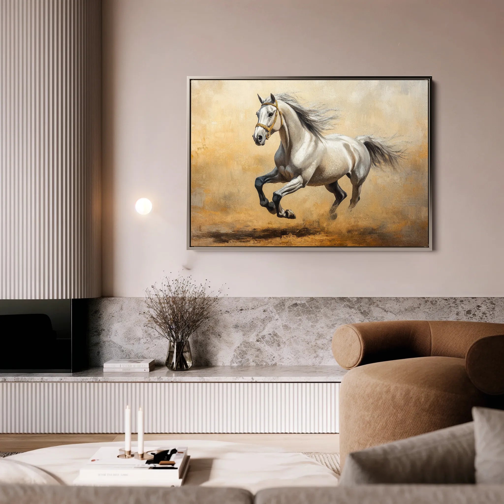 Horses 108 Canvas Art 60 x 40 cm / Black