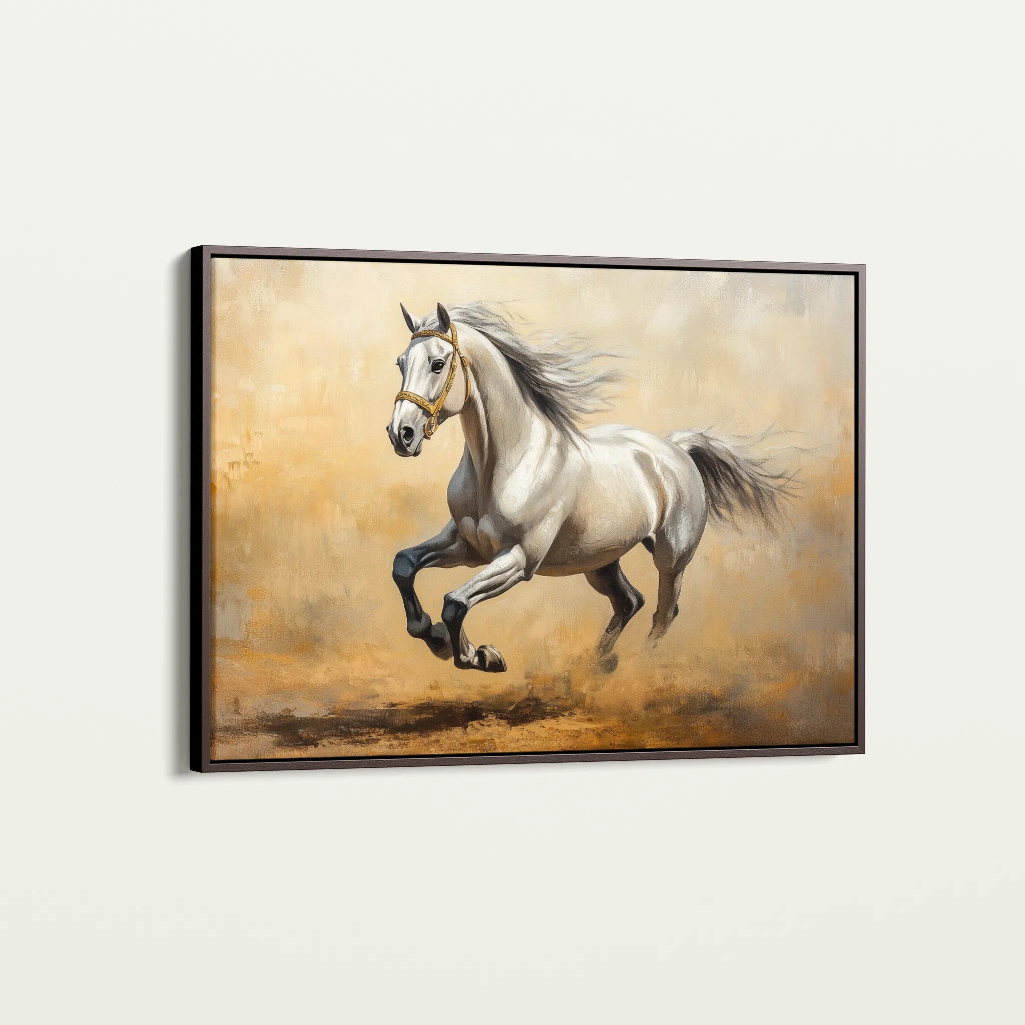 Horses 108 Canvas Art 60 x 40 cm / Black