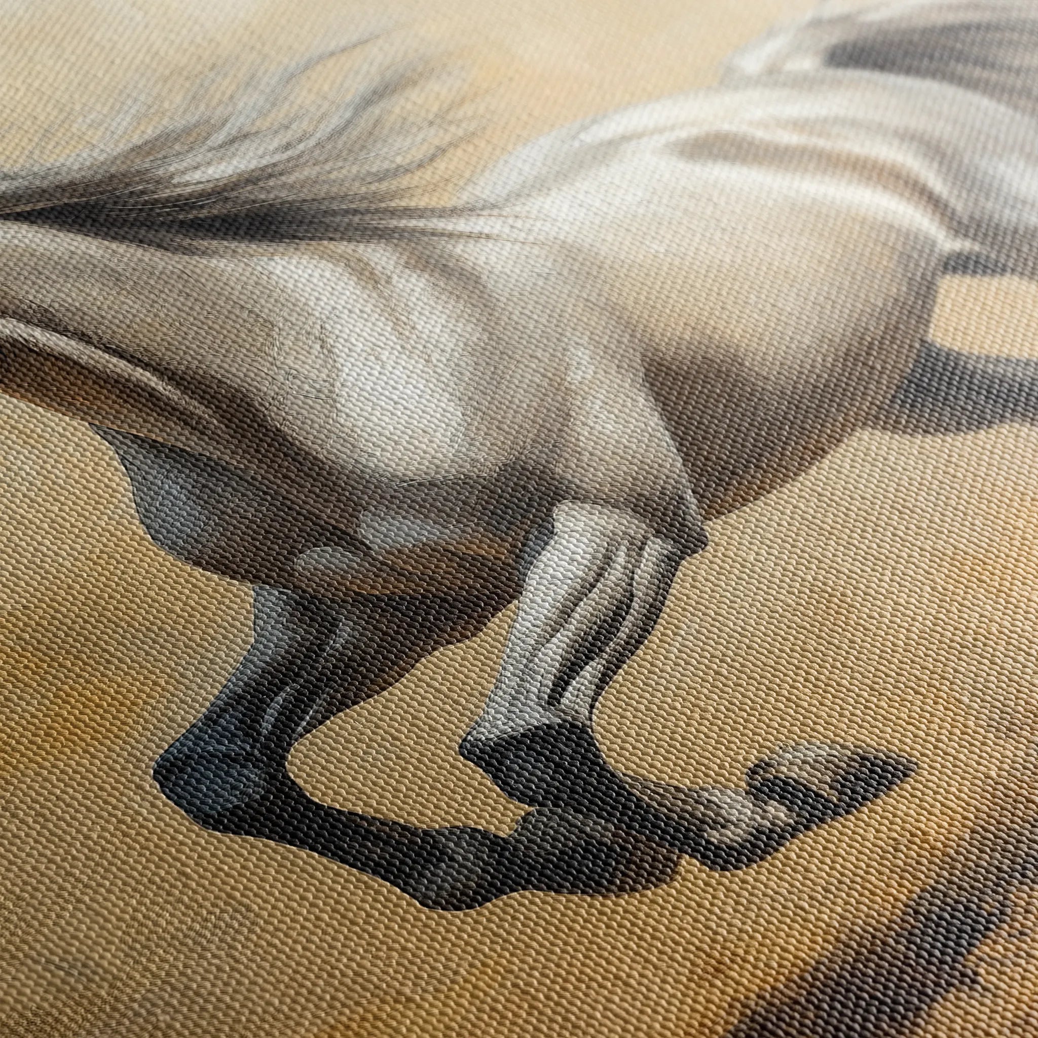 Horses 108 Canvas Art 60 x 40 cm / Black