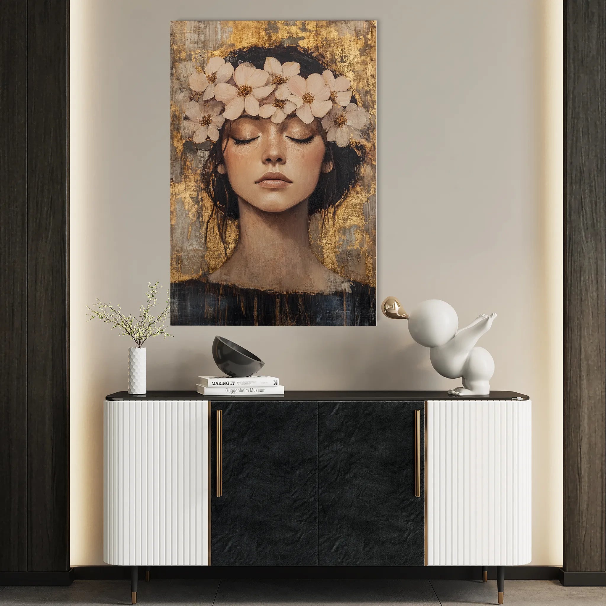 Portrait 108 Canvas Art 60 x 40 cm / Black
