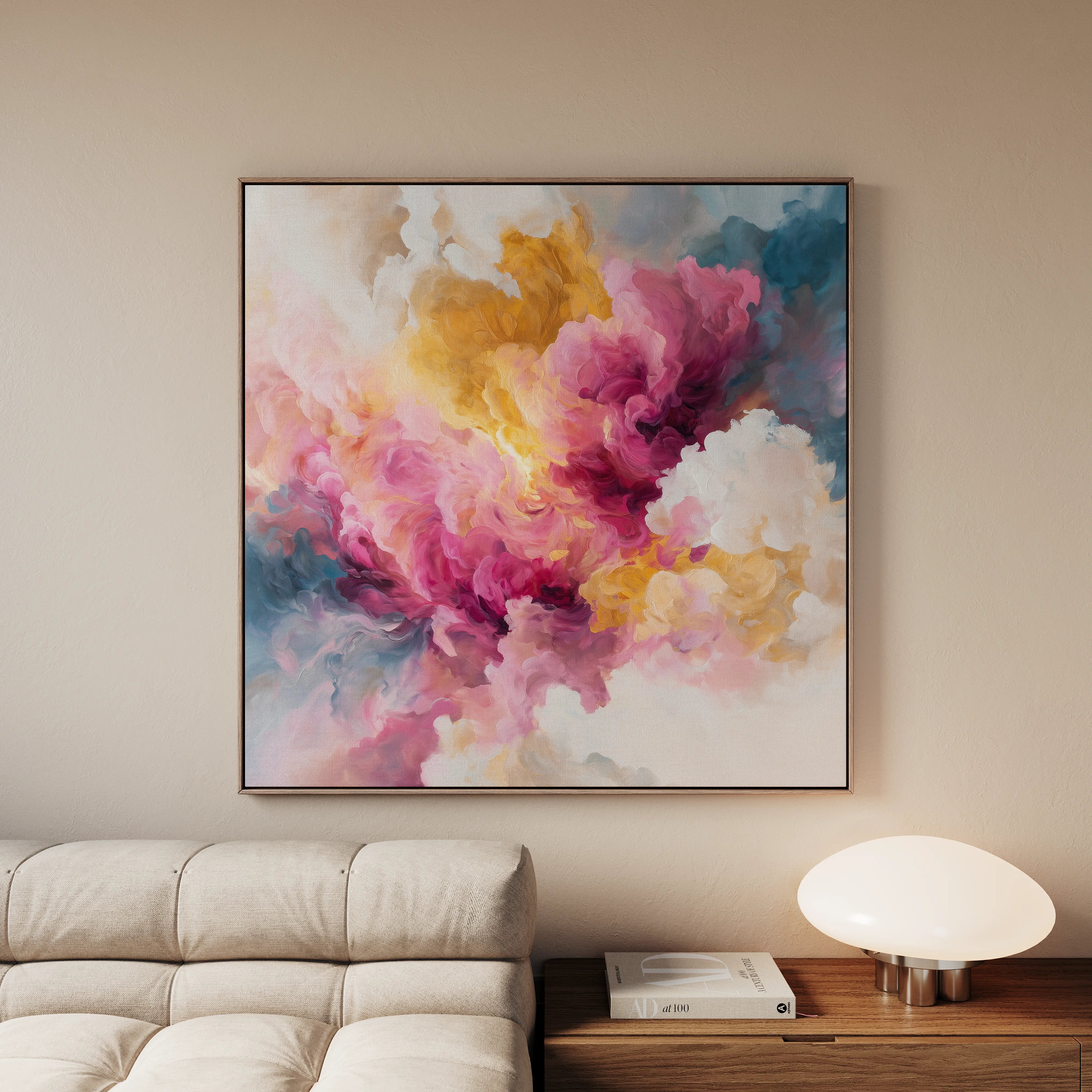 Abstract 1080 Canvas Art 60 x 60 cm / Black