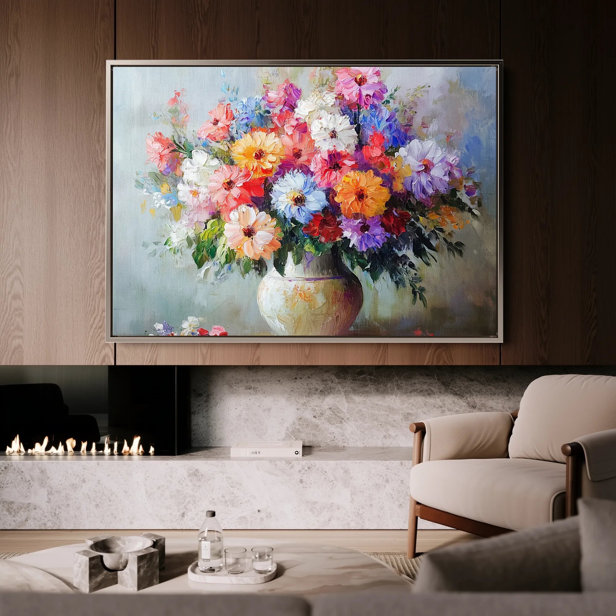Floral 1080 Canvas Art 60 x 40 cm / Black