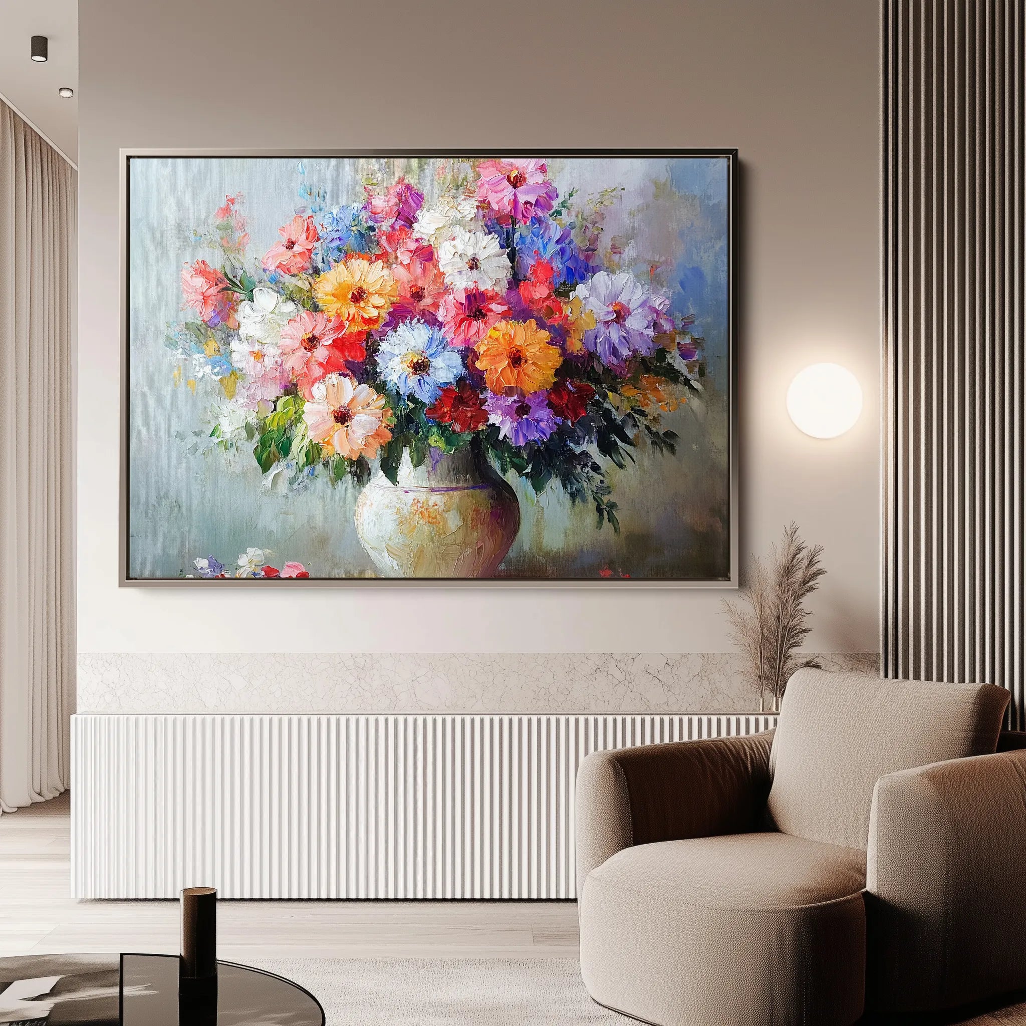 Floral 1080 Canvas Art 60 x 40 cm / Black