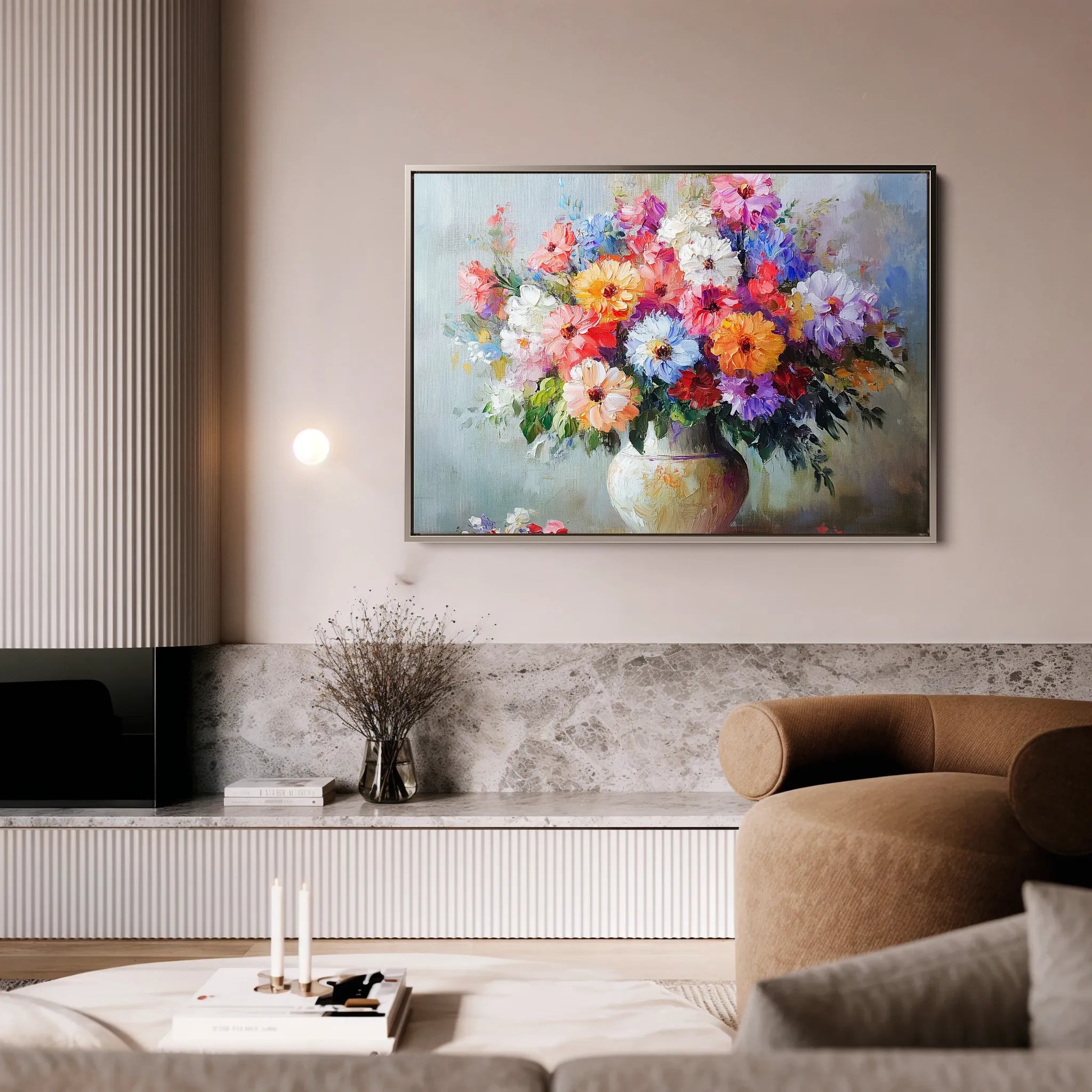 Floral 1080 Canvas Art 60 x 40 cm / Black