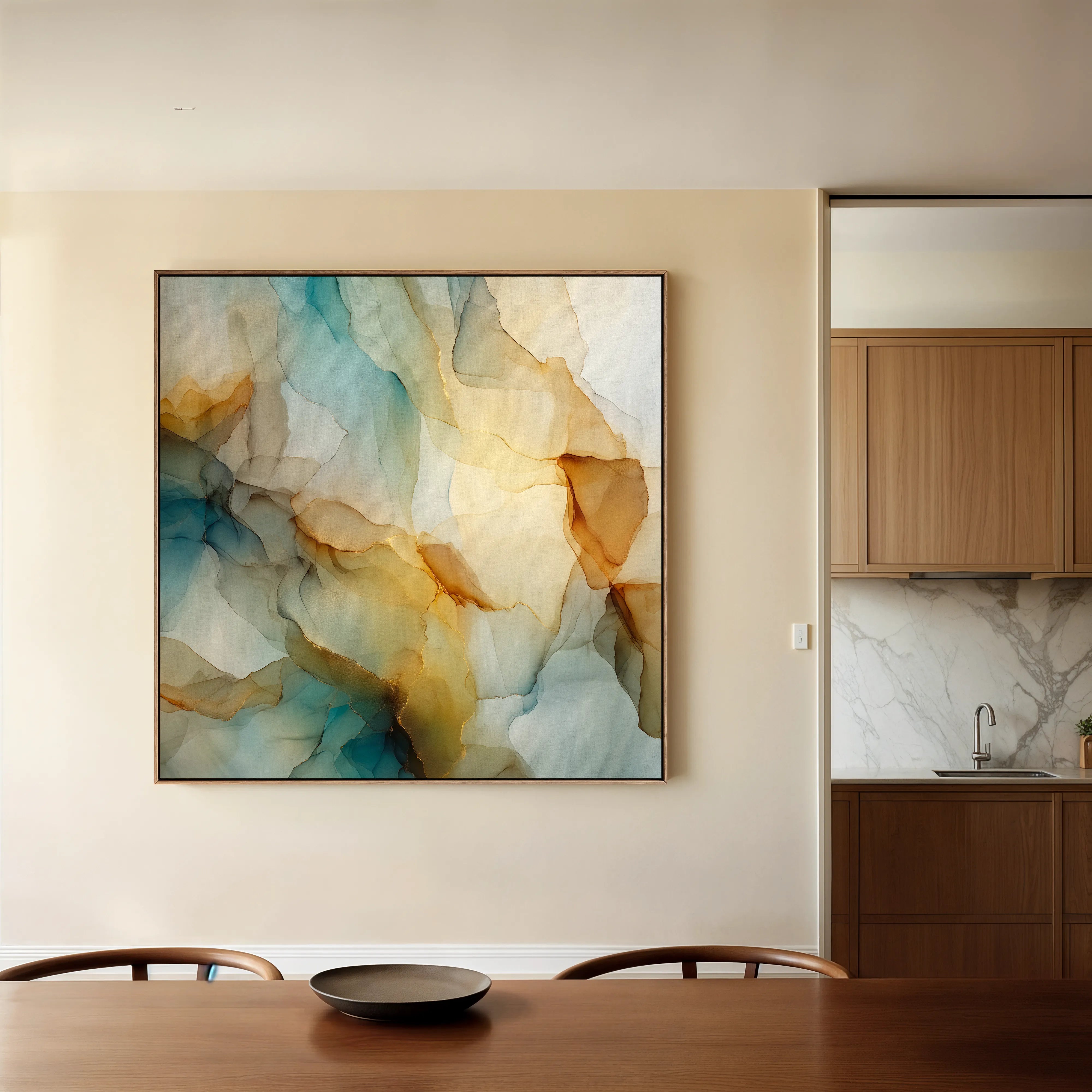 Abstract 1081 Canvas Art 60 x 60 cm / Black