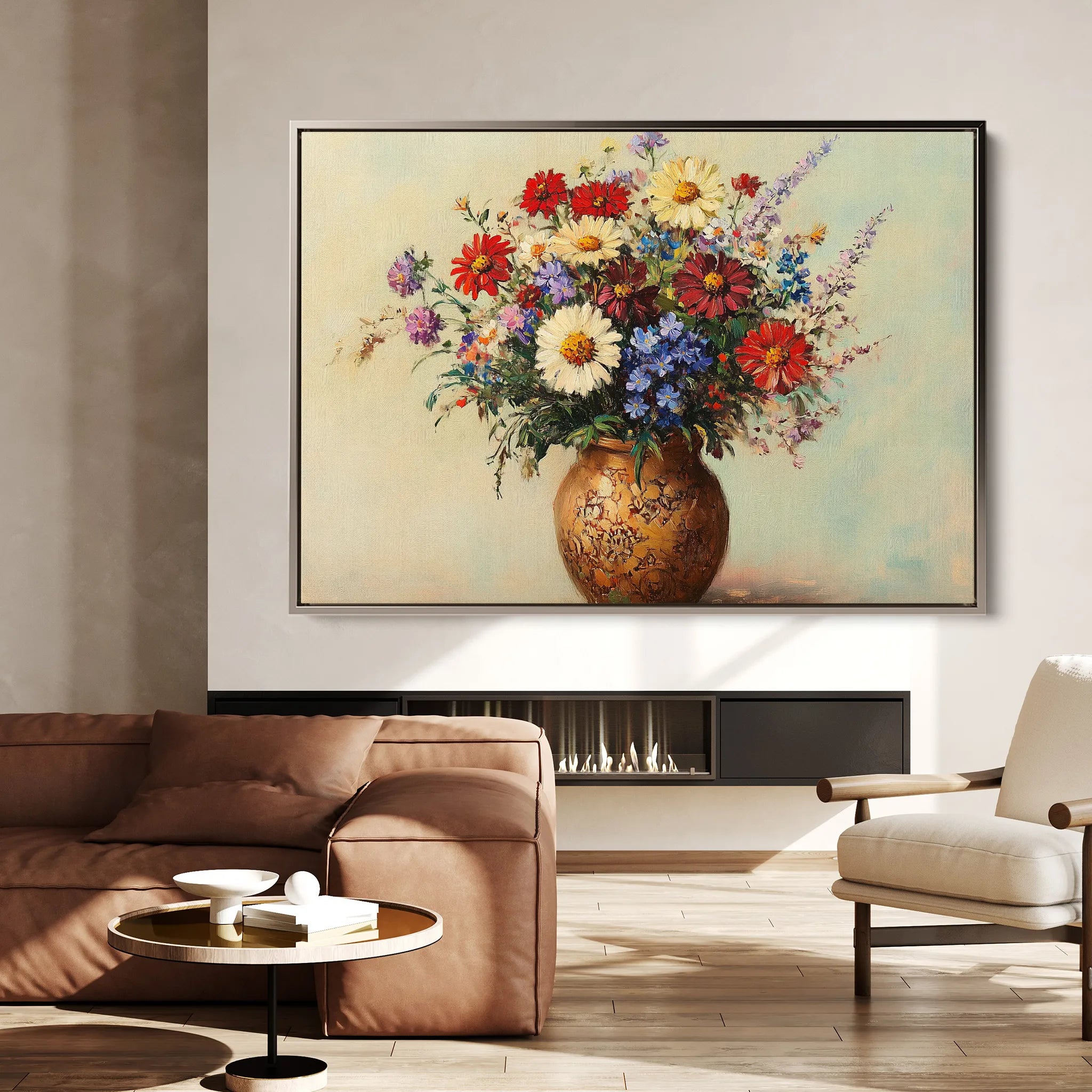 Floral 1081 Canvas Art 60 x 40 cm / Black