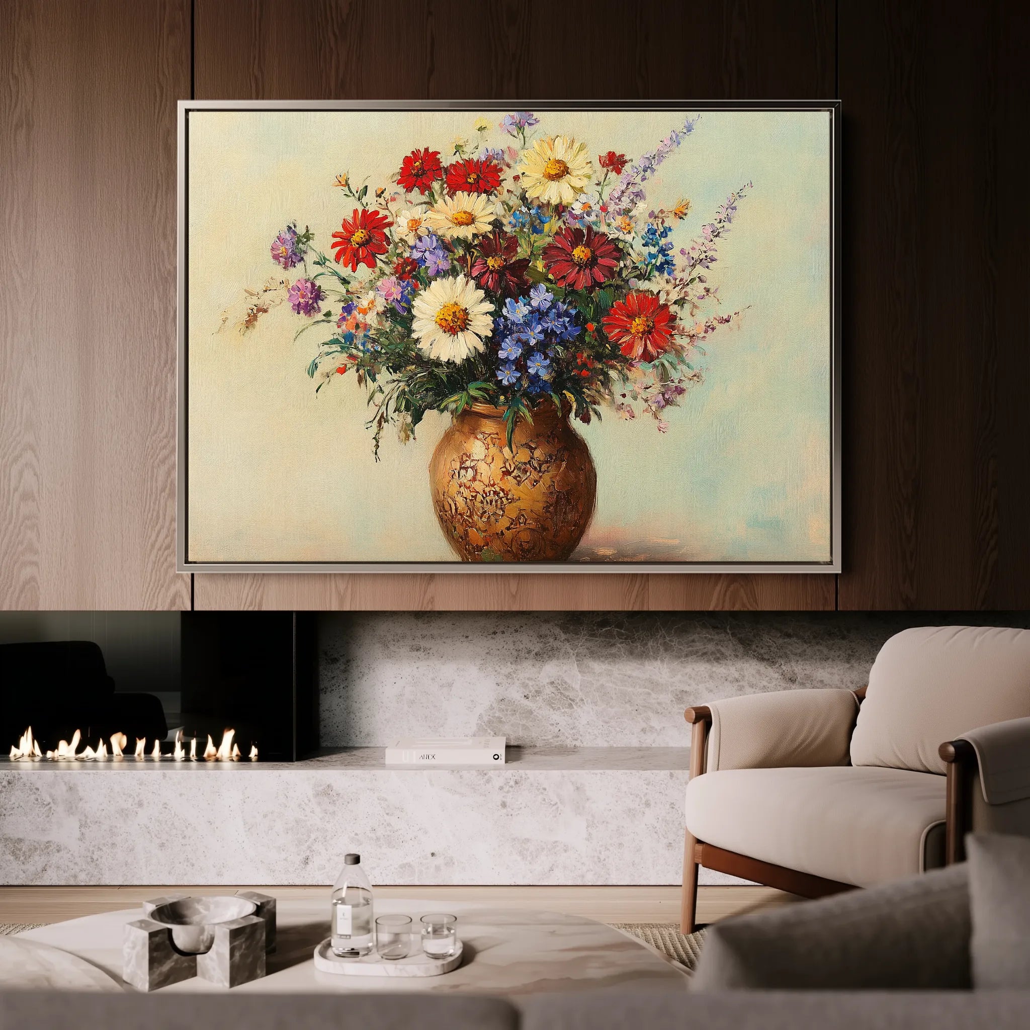 Floral 1081 Canvas Art 60 x 40 cm / Black