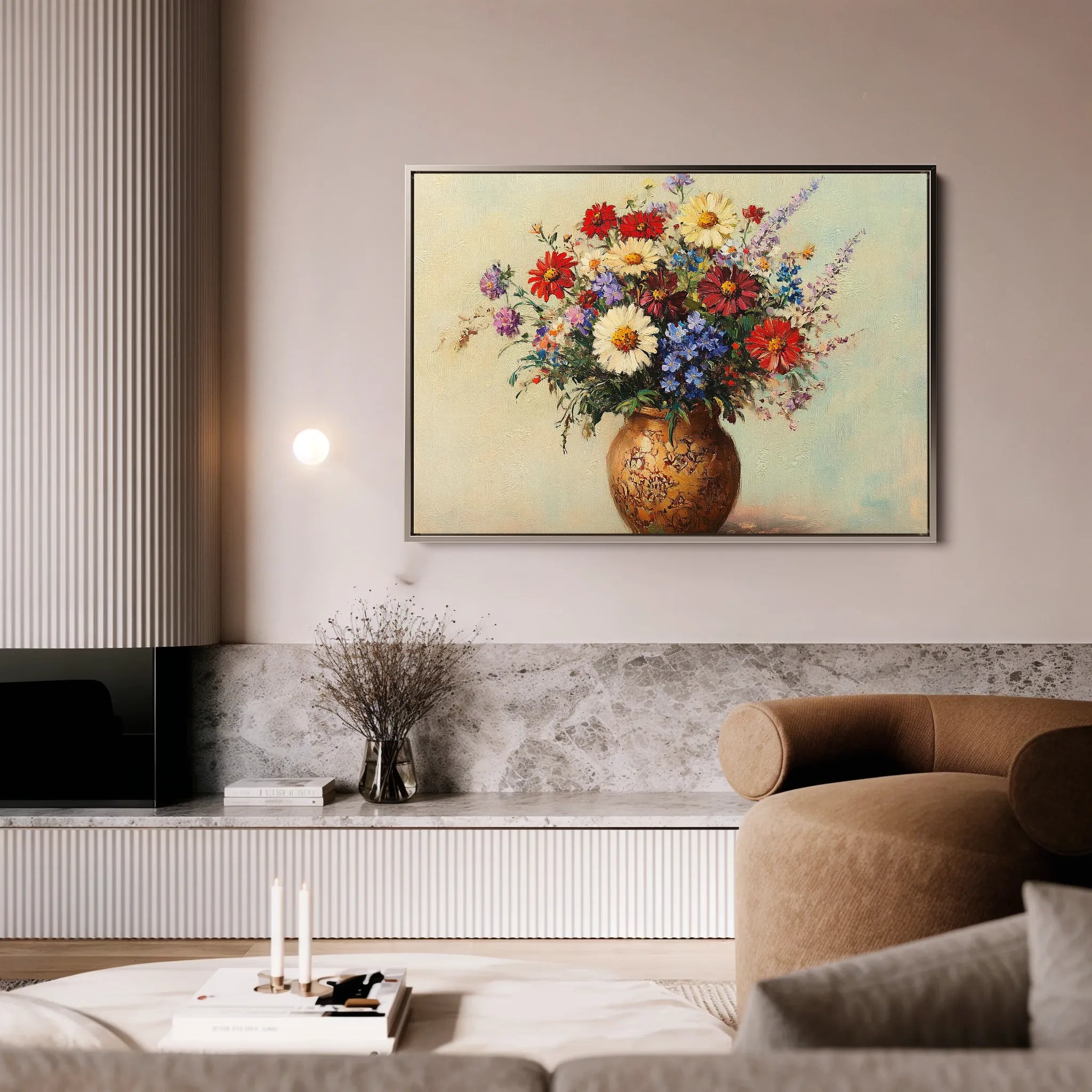 Floral 1081 Canvas Art 60 x 40 cm / Black