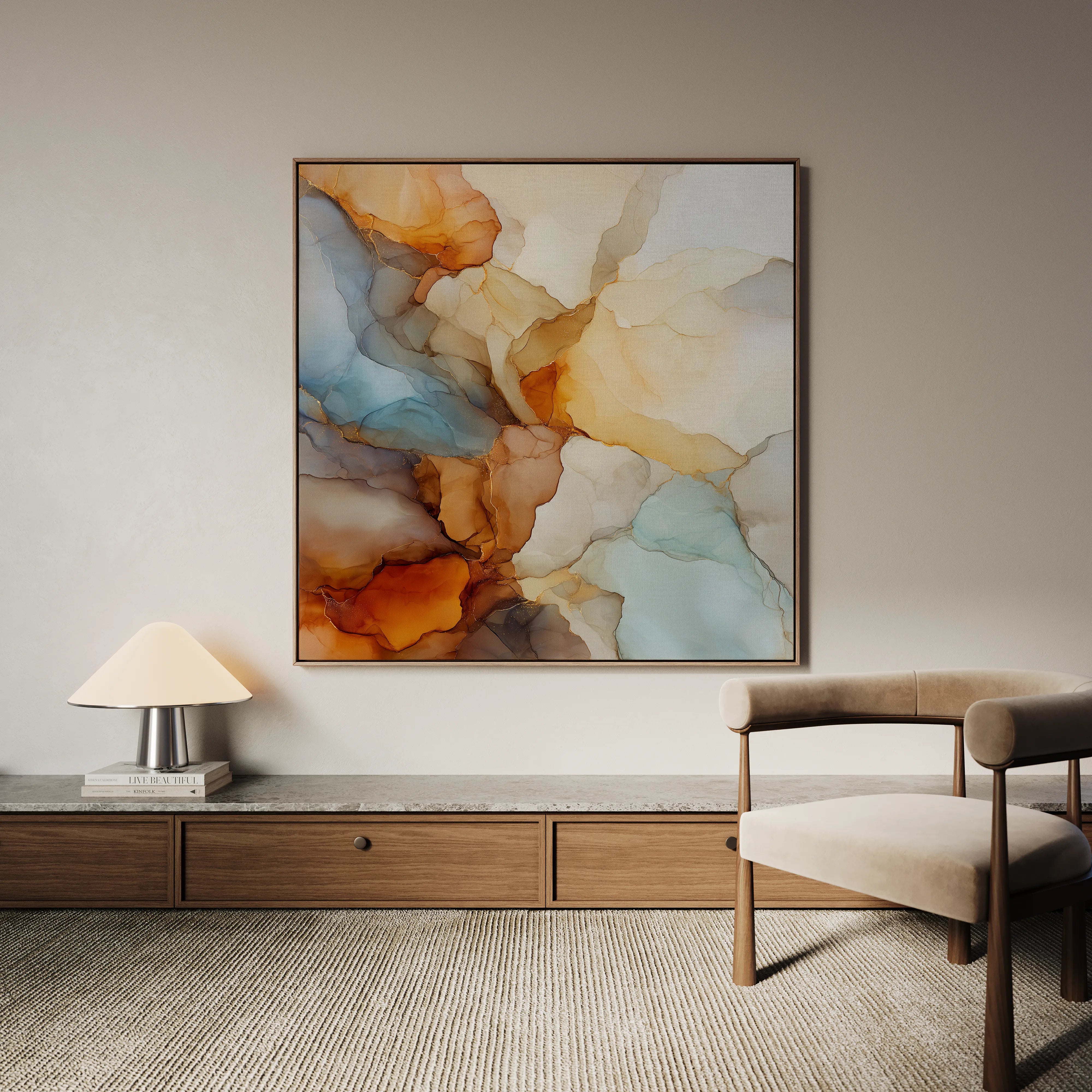 Abstract 1082 Canvas Art 60 x 60 cm / Black