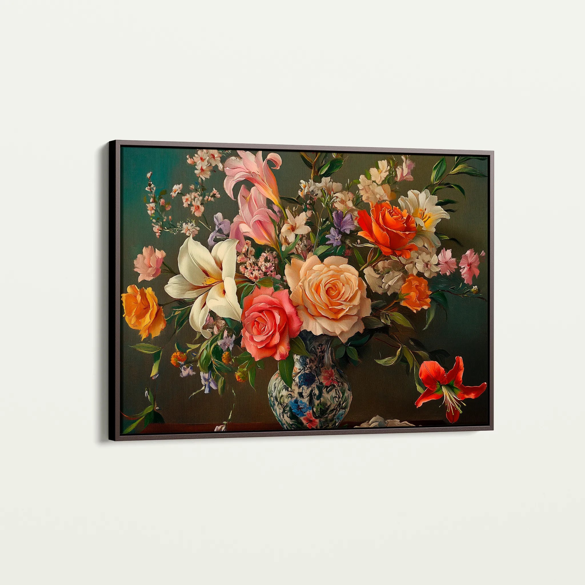Floral 1082 Canvas Art 60 x 40 cm / Black