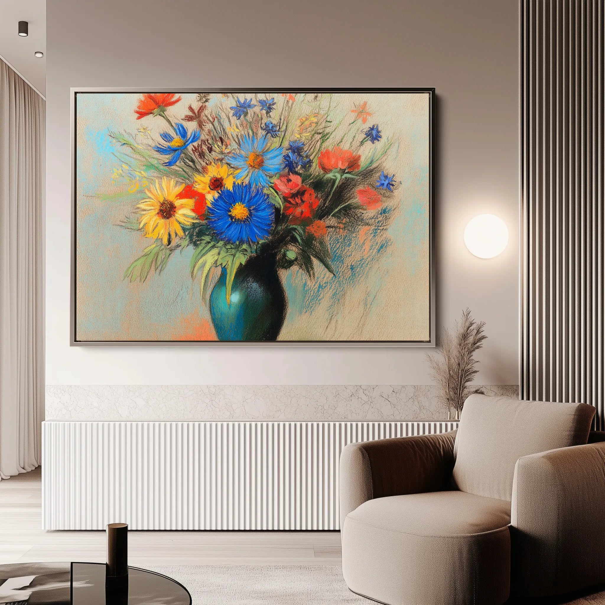 Floral 1083 Canvas Art 60 x 40 cm / Black