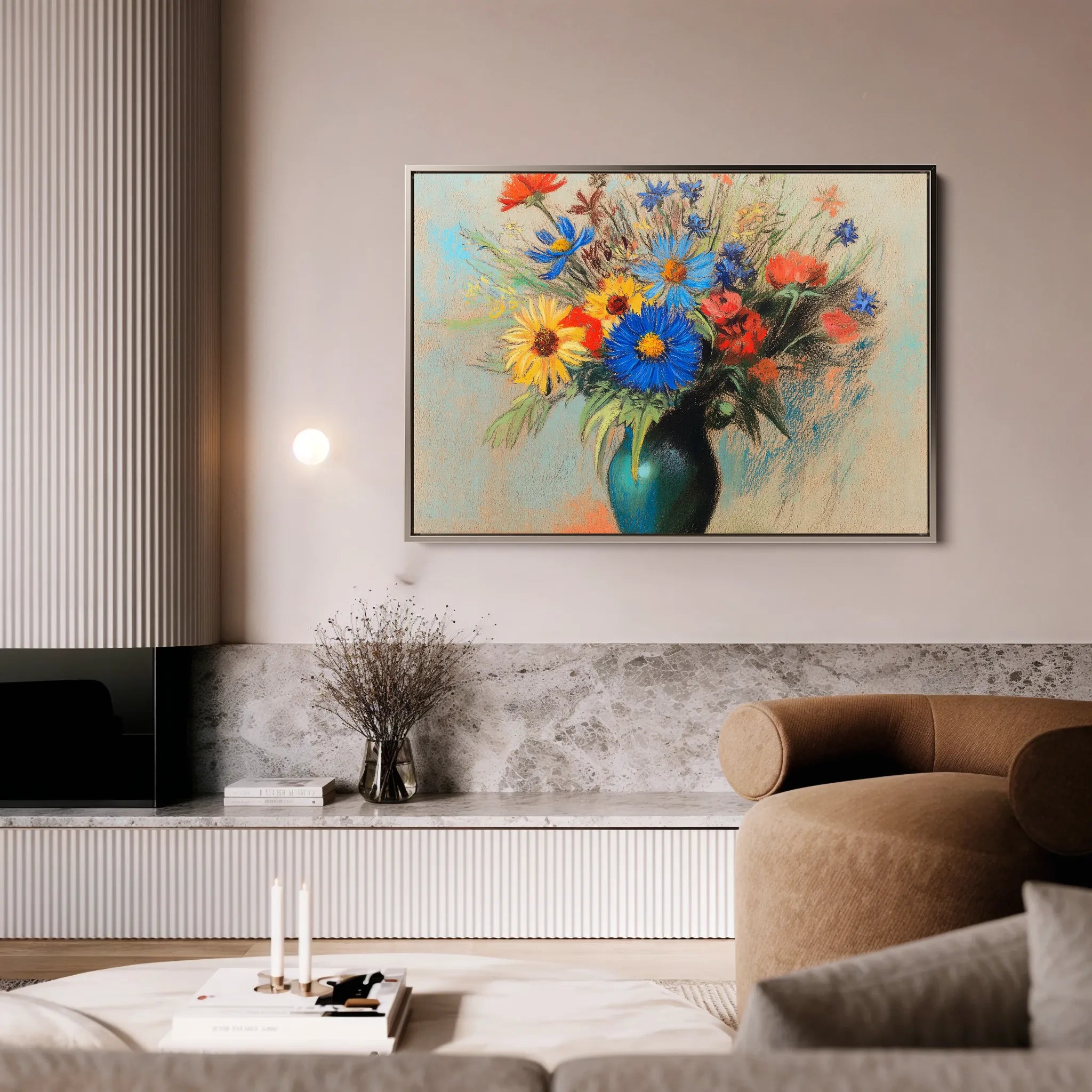 Floral 1083 Canvas Art 60 x 40 cm / Black