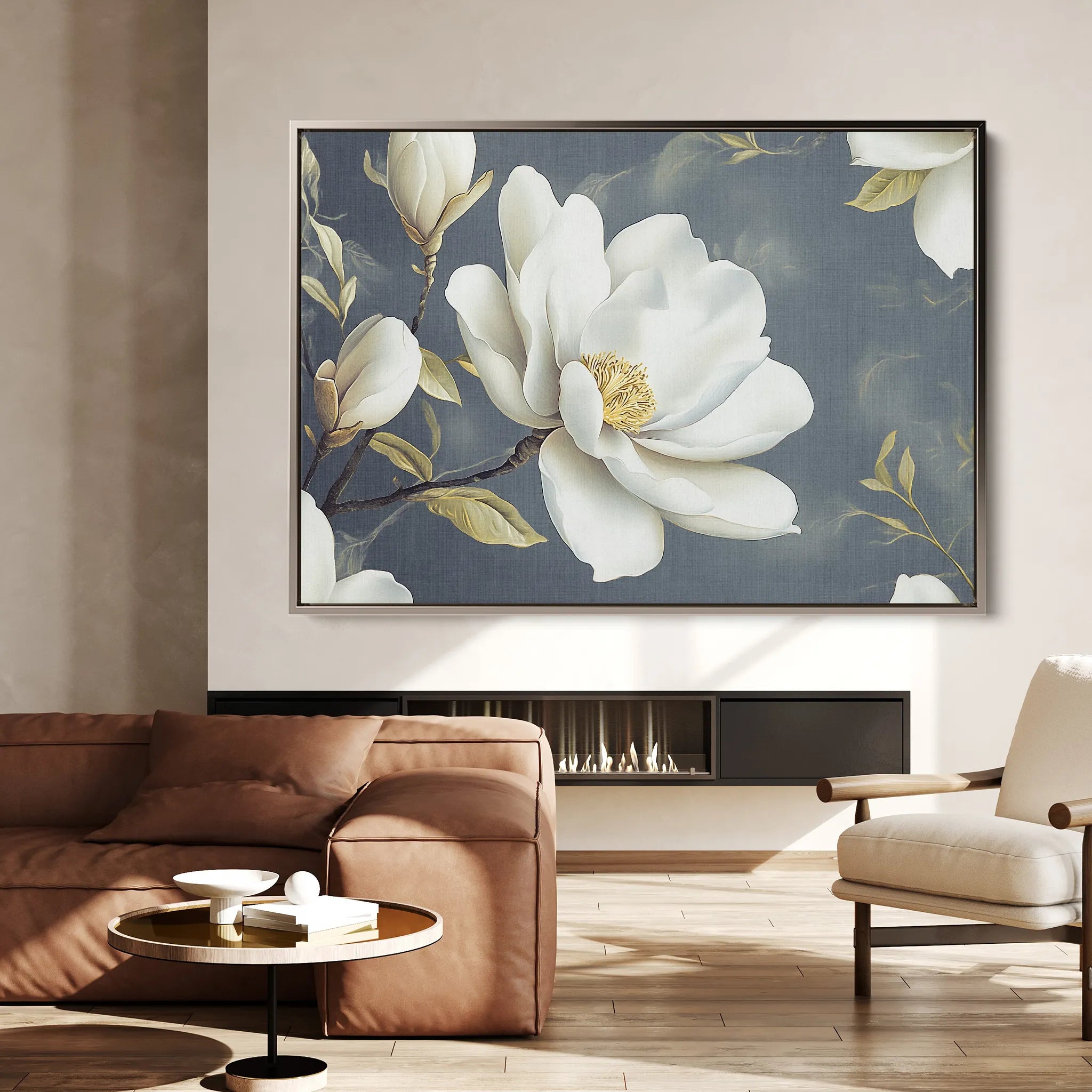 Floral 1084 Canvas Art 60 x 40 cm / Black