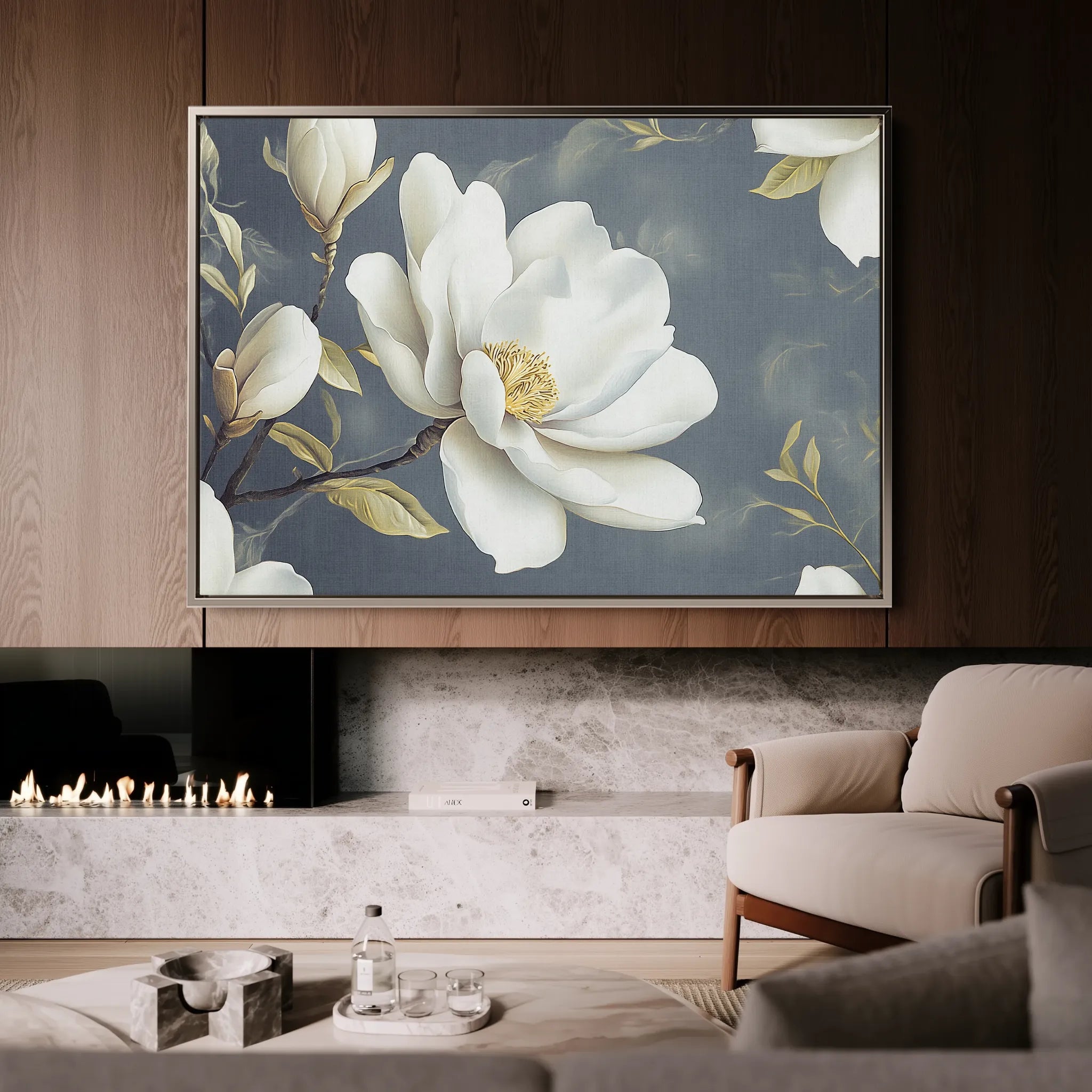 Floral 1084 Canvas Art 60 x 40 cm / Black