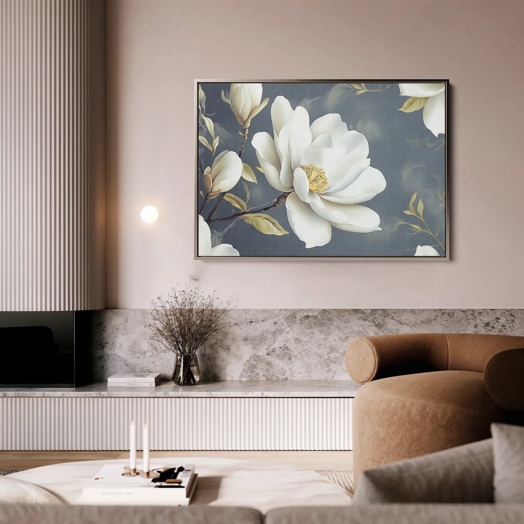 Floral 1084 Canvas Art 60 x 40 cm / Black