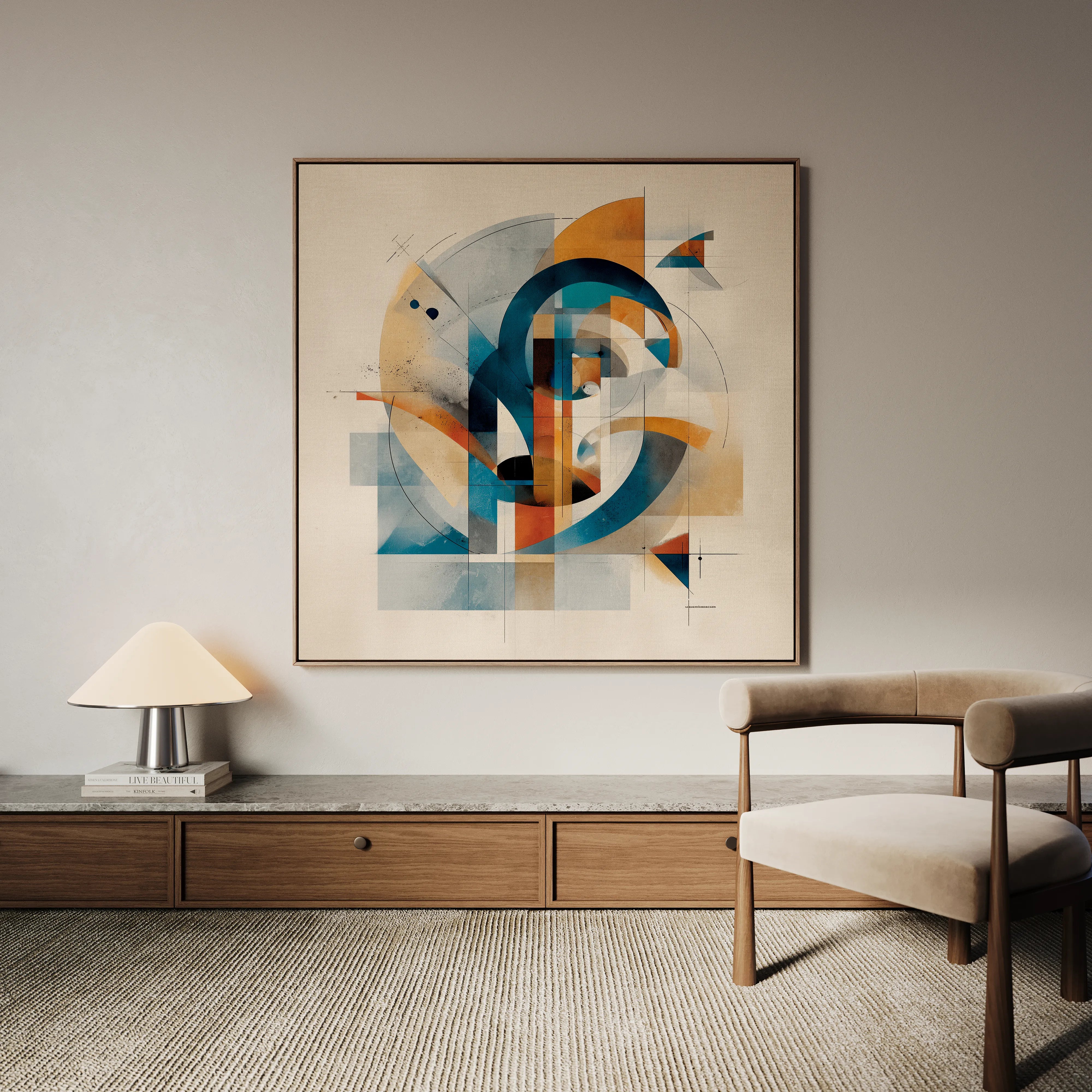 Abstract 1085 Canvas Art 60 x 60 cm / Black