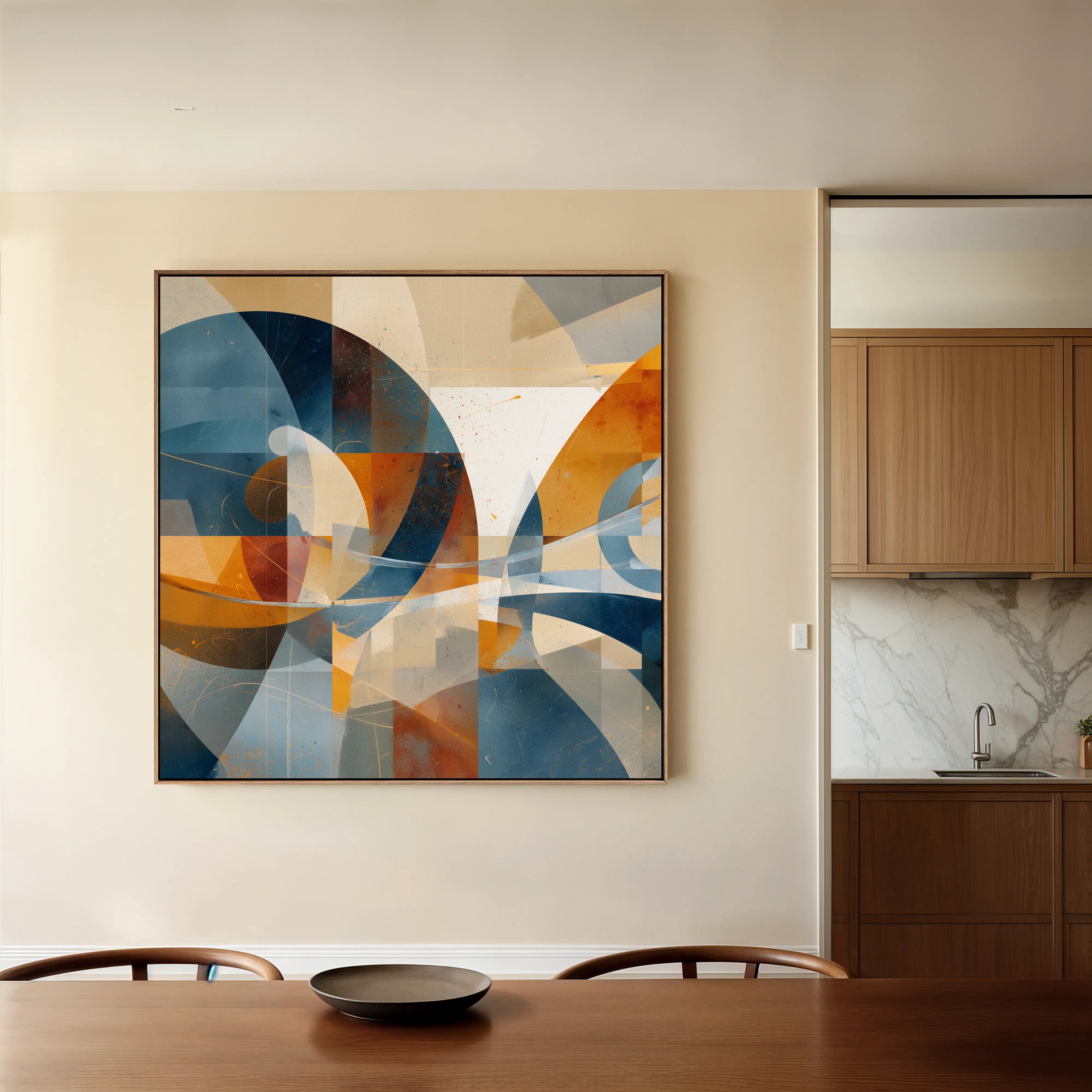 Abstract 1087 Canvas Art 60 x 60 cm / Black