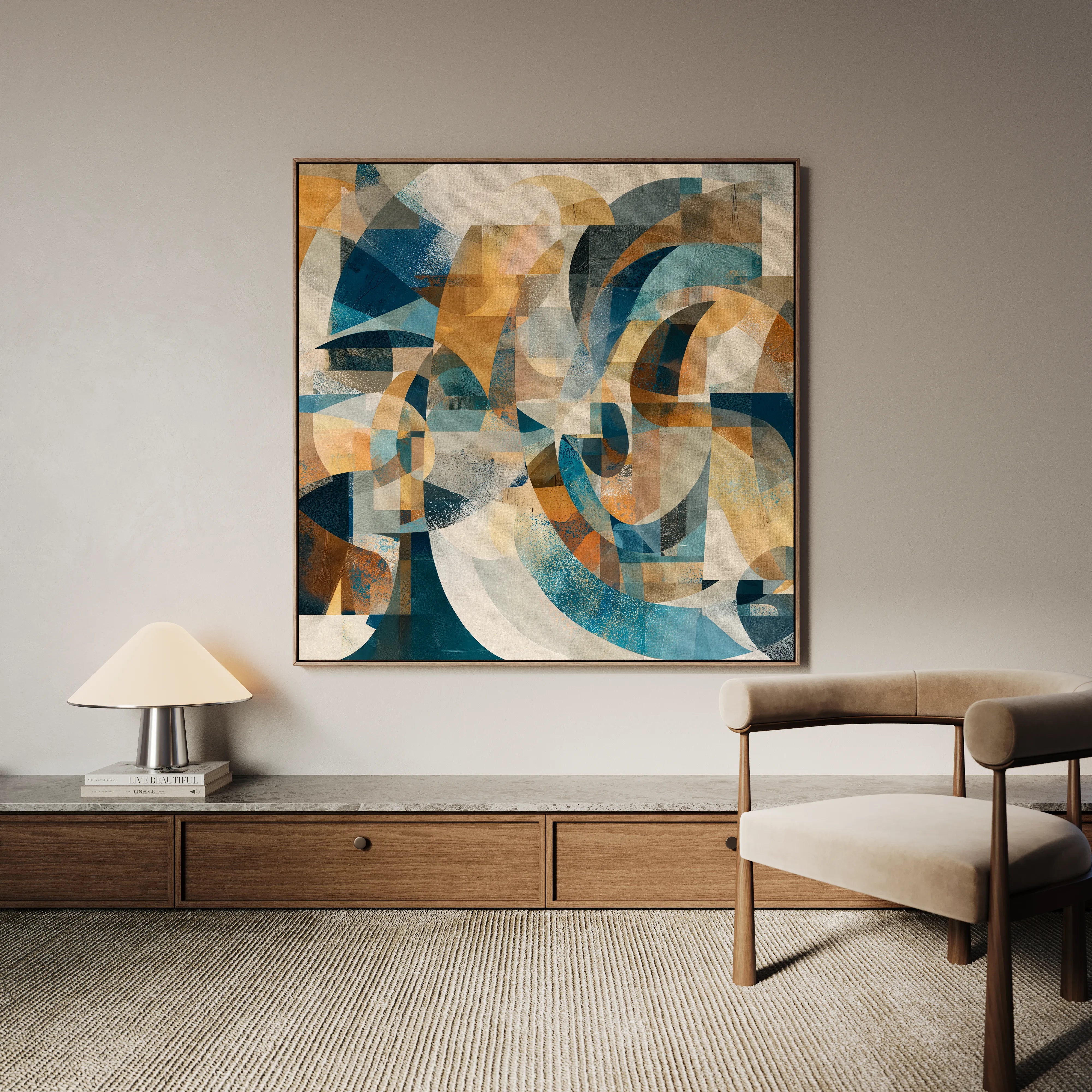 Abstract 1088 Canvas Art 60 x 60 cm / Black