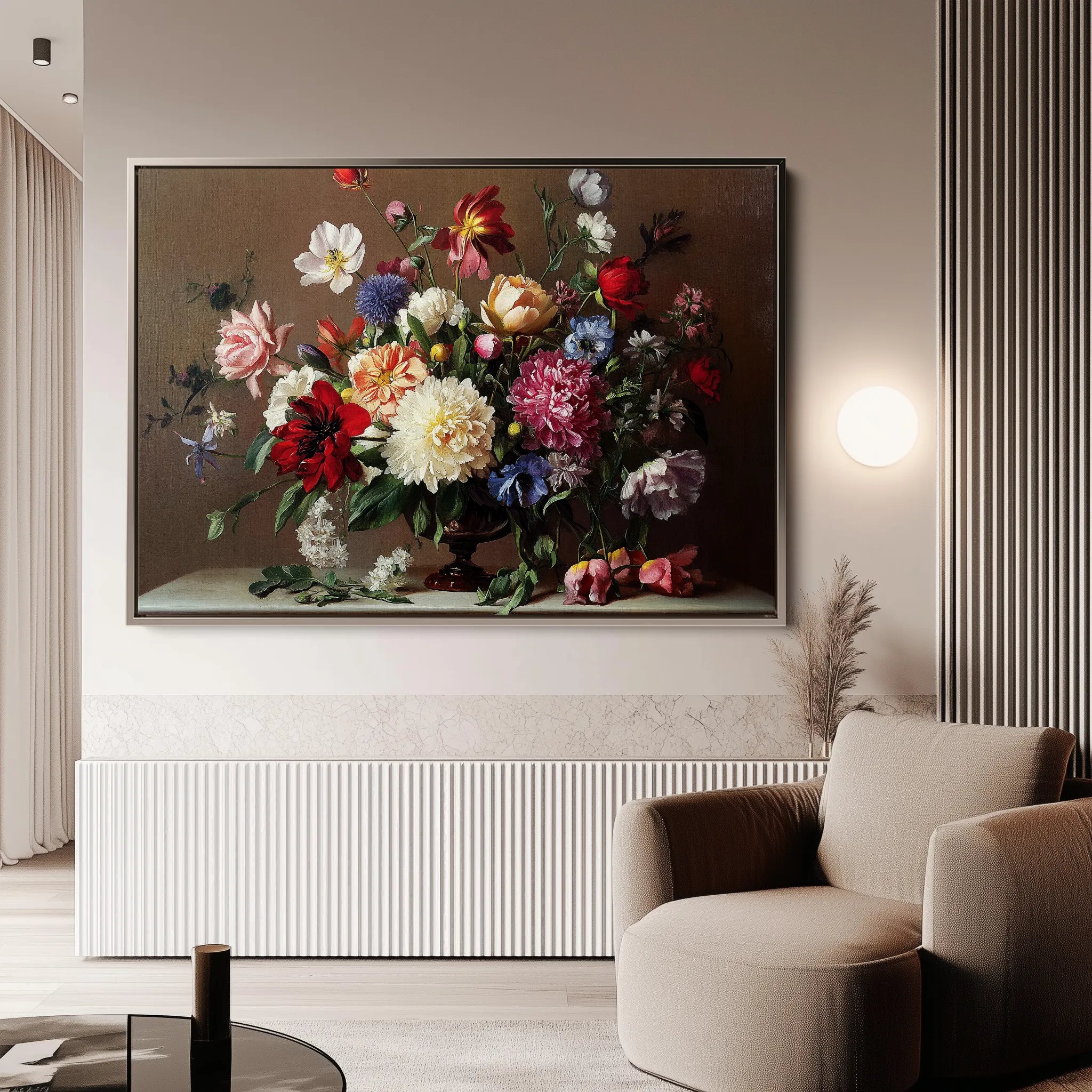 Floral 1088 Canvas Art 60 x 40 cm / Black