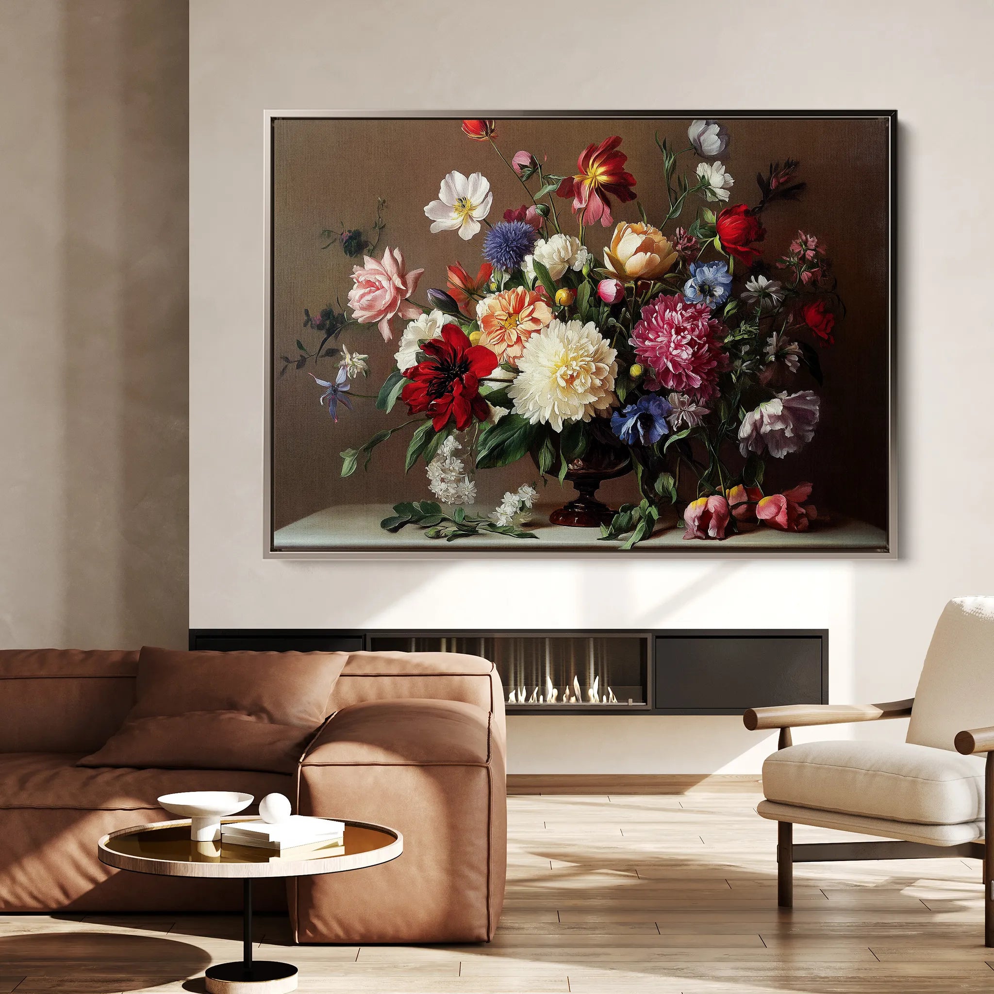Floral 1088 Canvas Art 60 x 40 cm / Black
