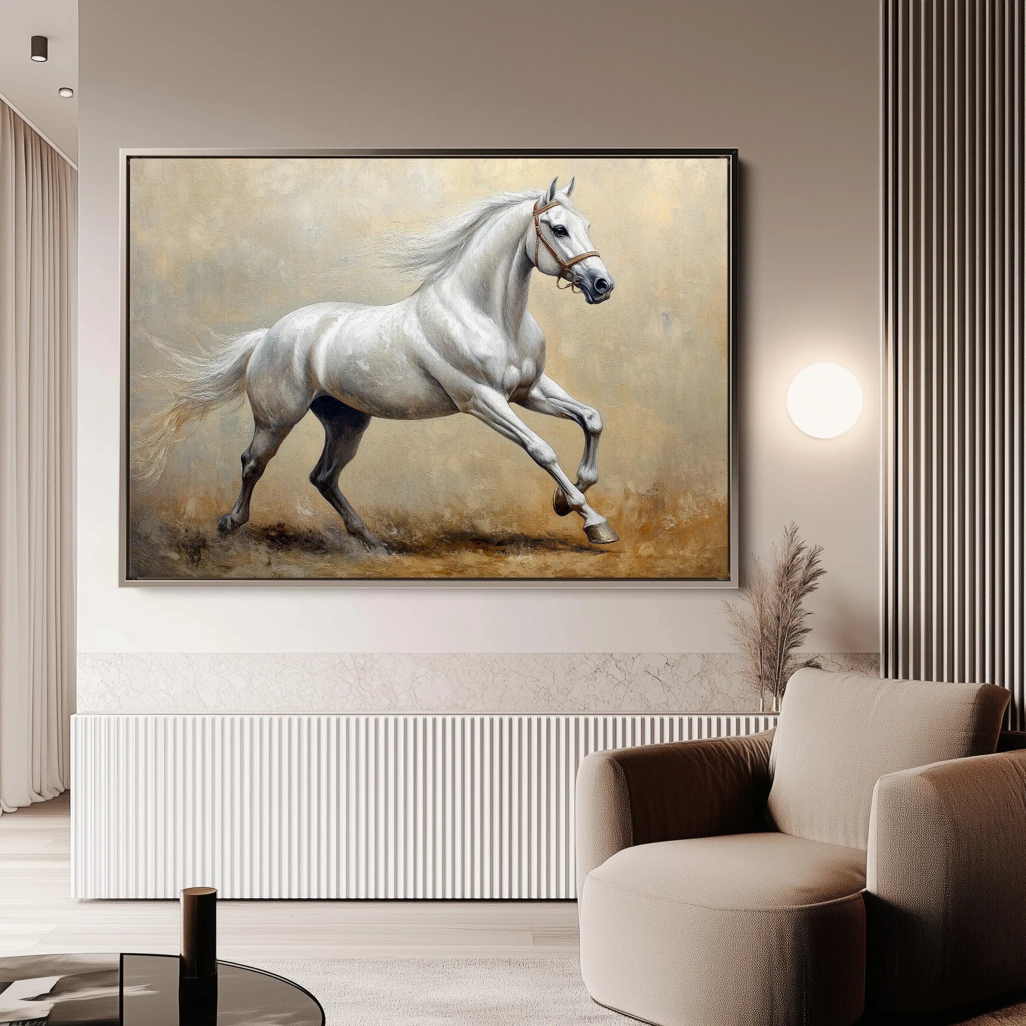 Horses 109 Canvas Art 60 x 40 cm / Black