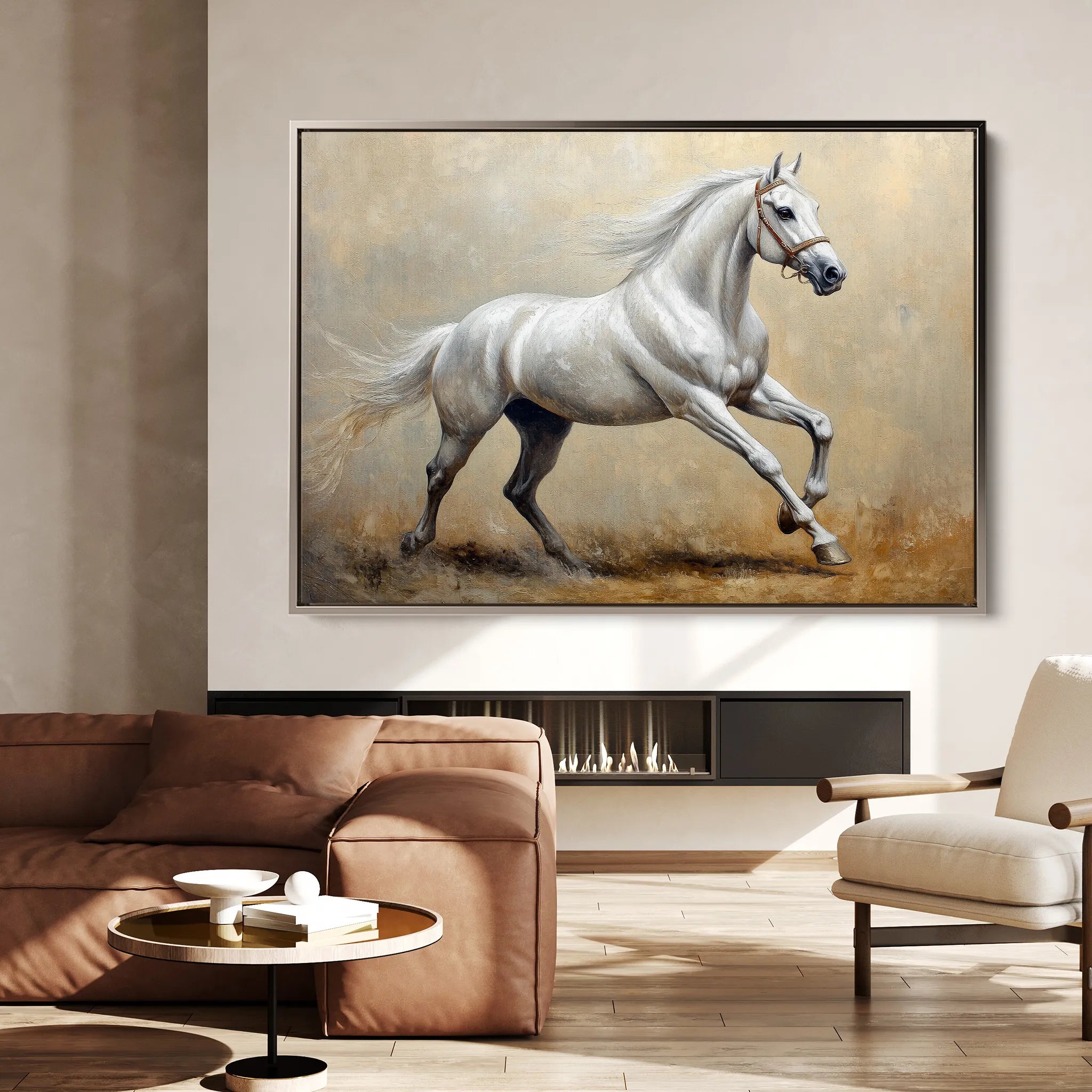 Horses 109 Canvas Art 60 x 40 cm / Black