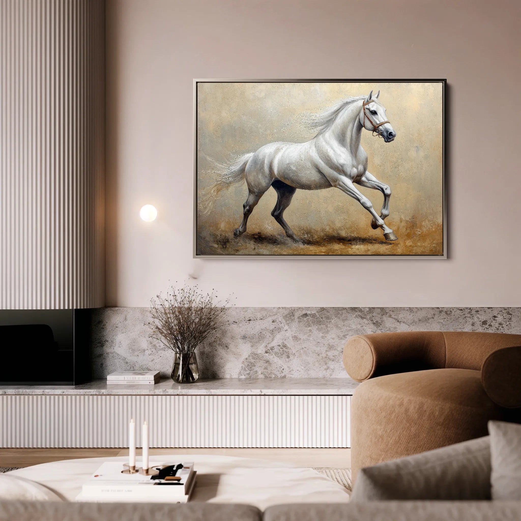 Horses 109 Canvas Art 60 x 40 cm / Black