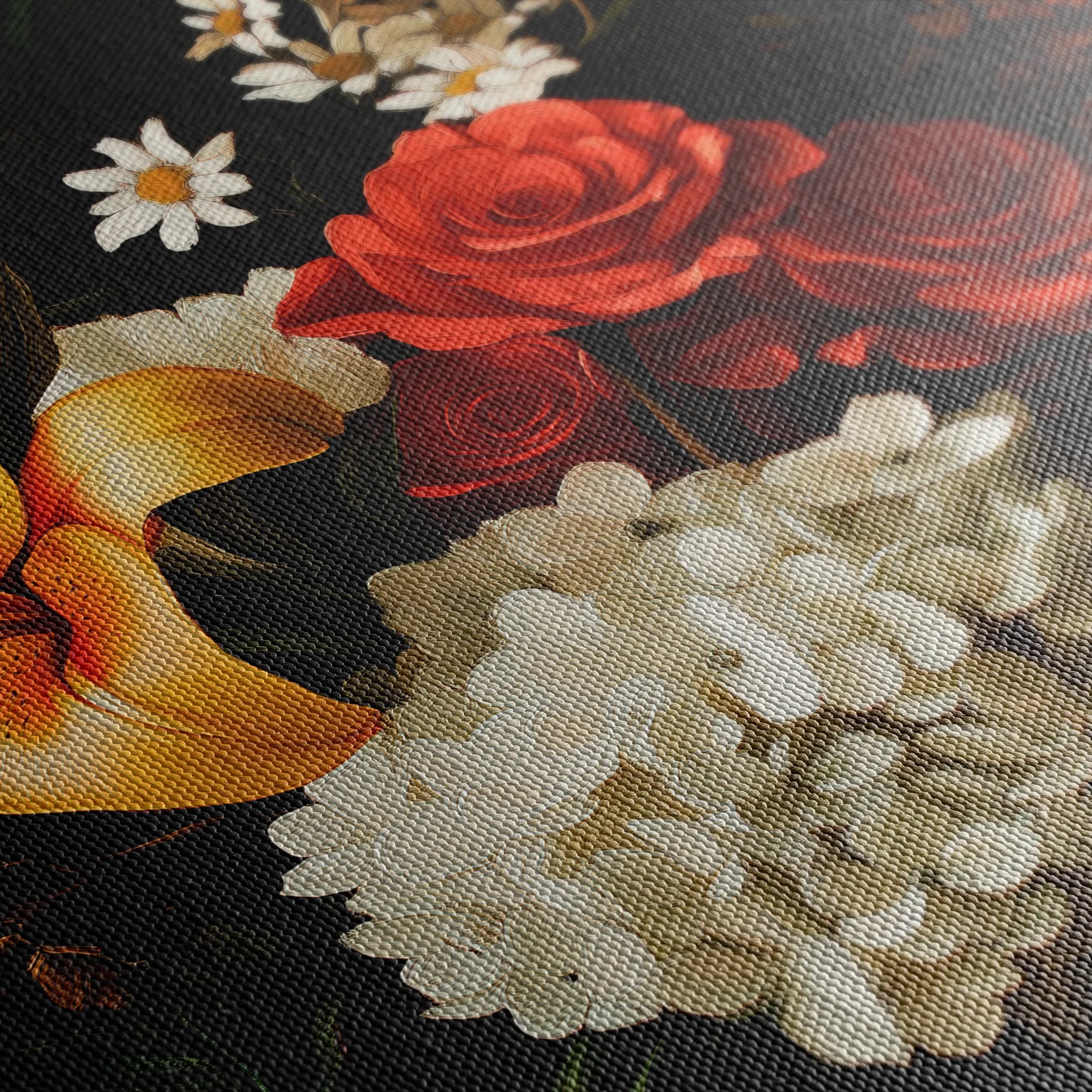 Floral 1092 Canvas Art 60 x 40 cm / Black