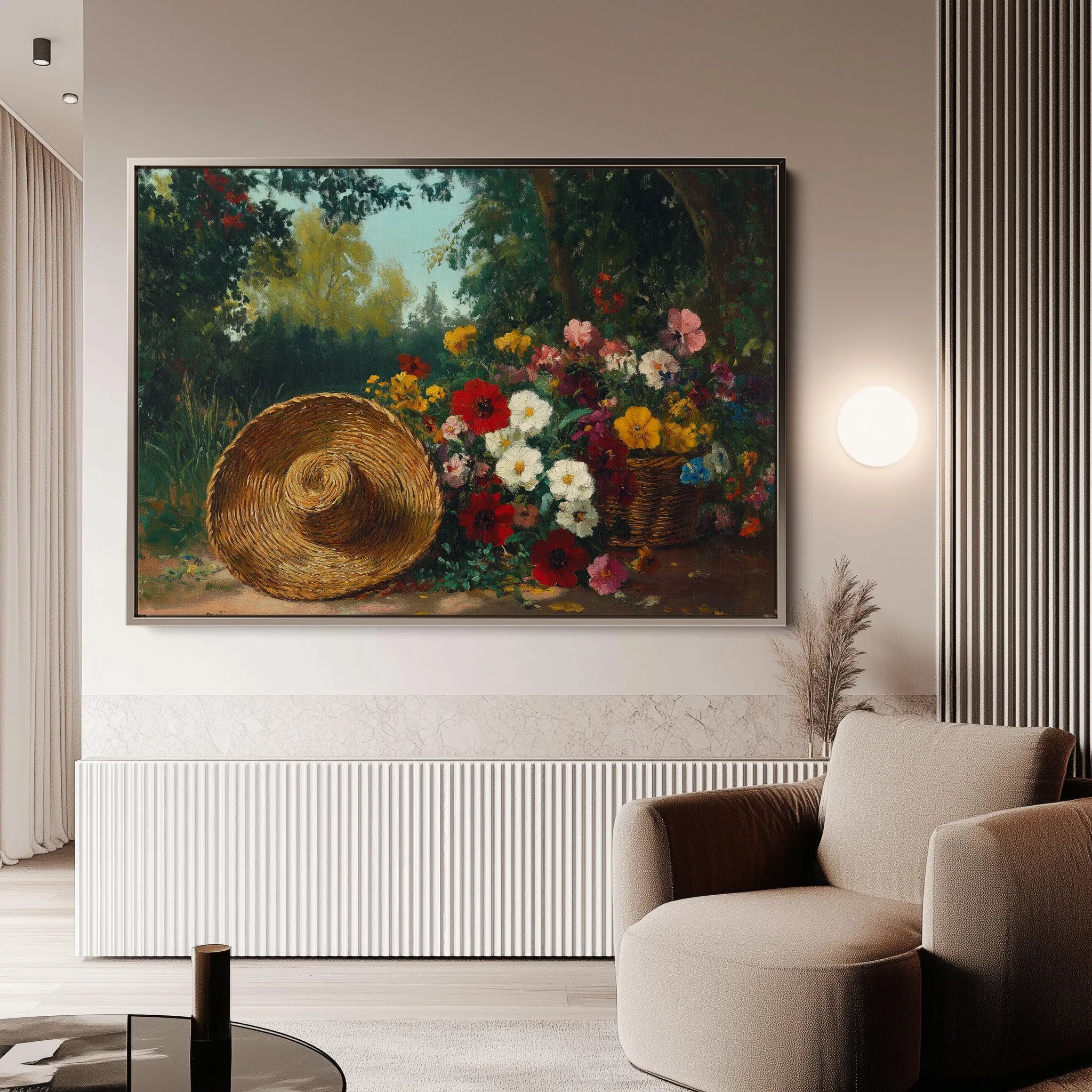 Floral 1093 Canvas Art 60 x 40 cm / Black