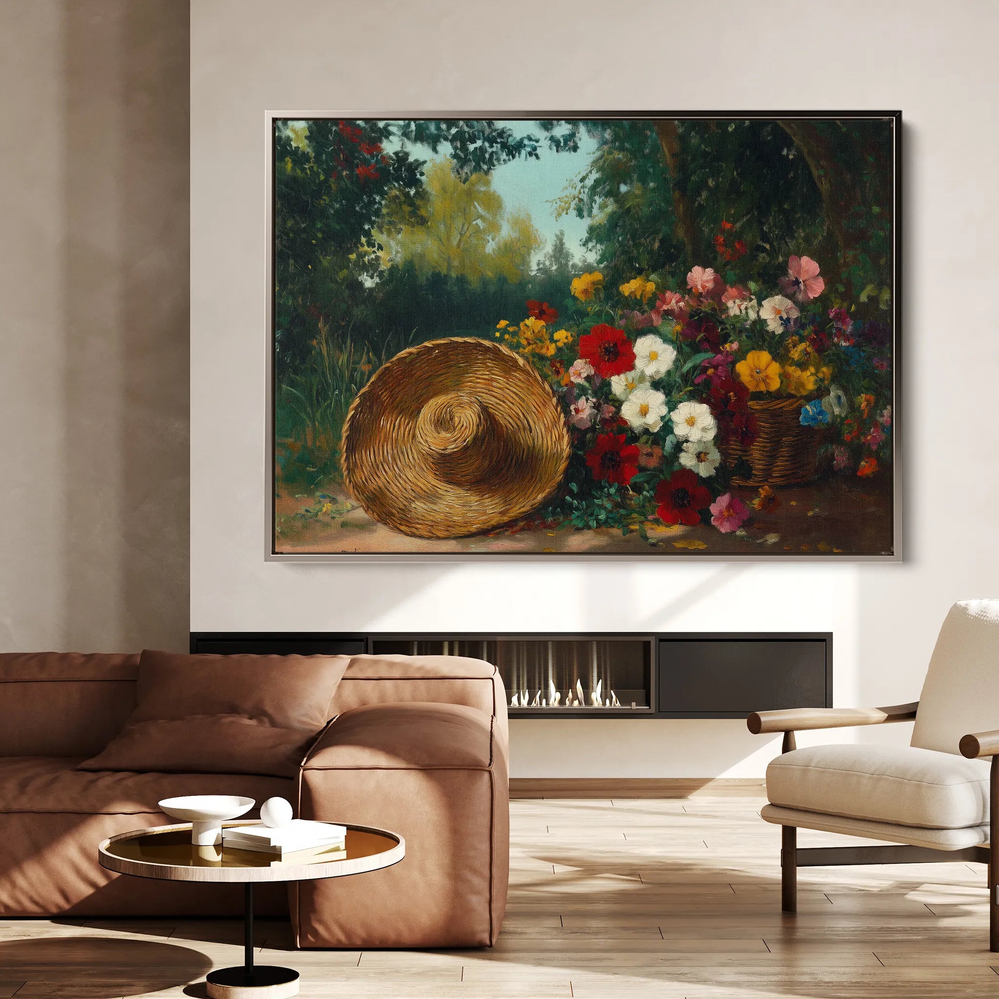 Floral 1093 Canvas Art 60 x 40 cm / Black