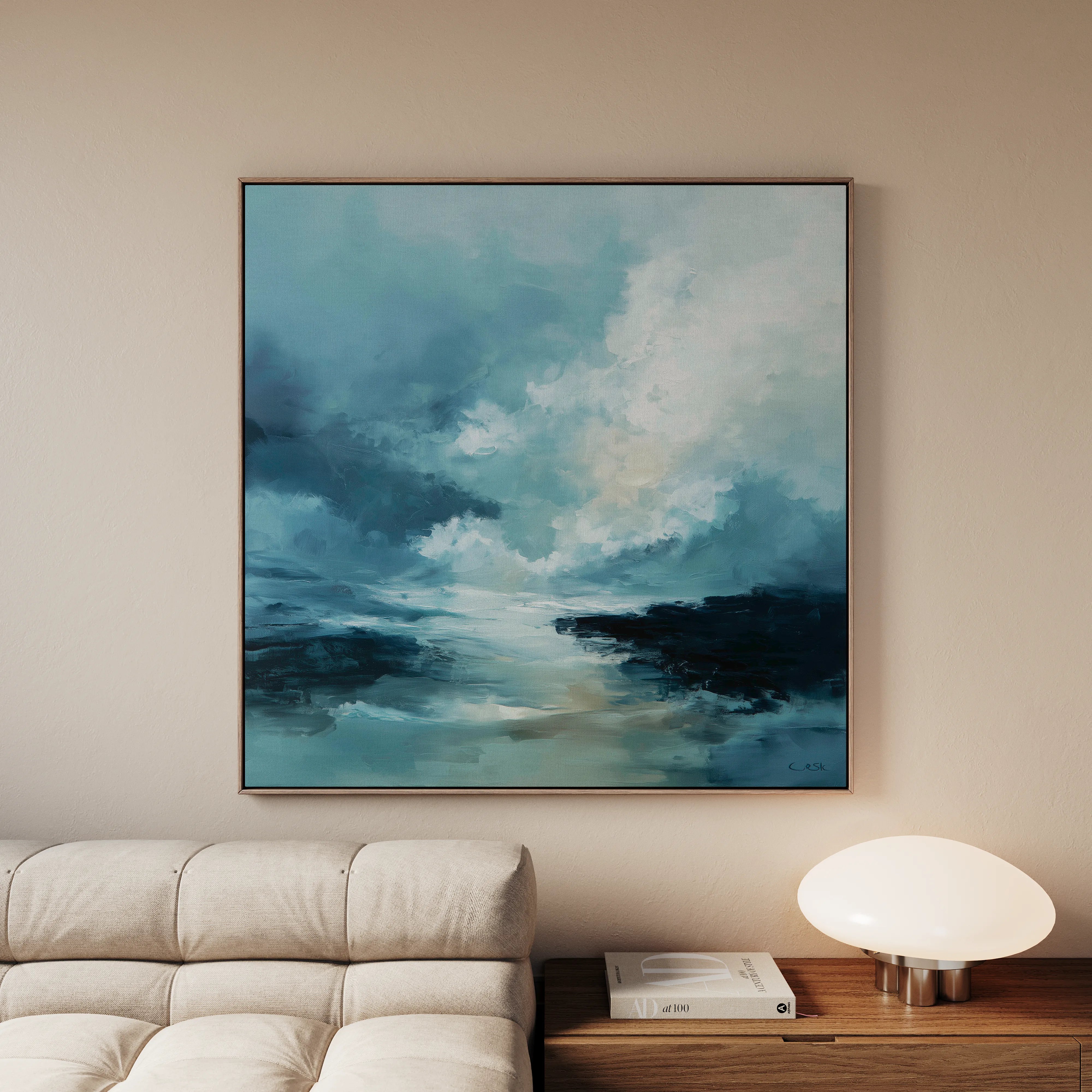 Abstract 1094 Canvas Art 60 x 60 cm / Black
