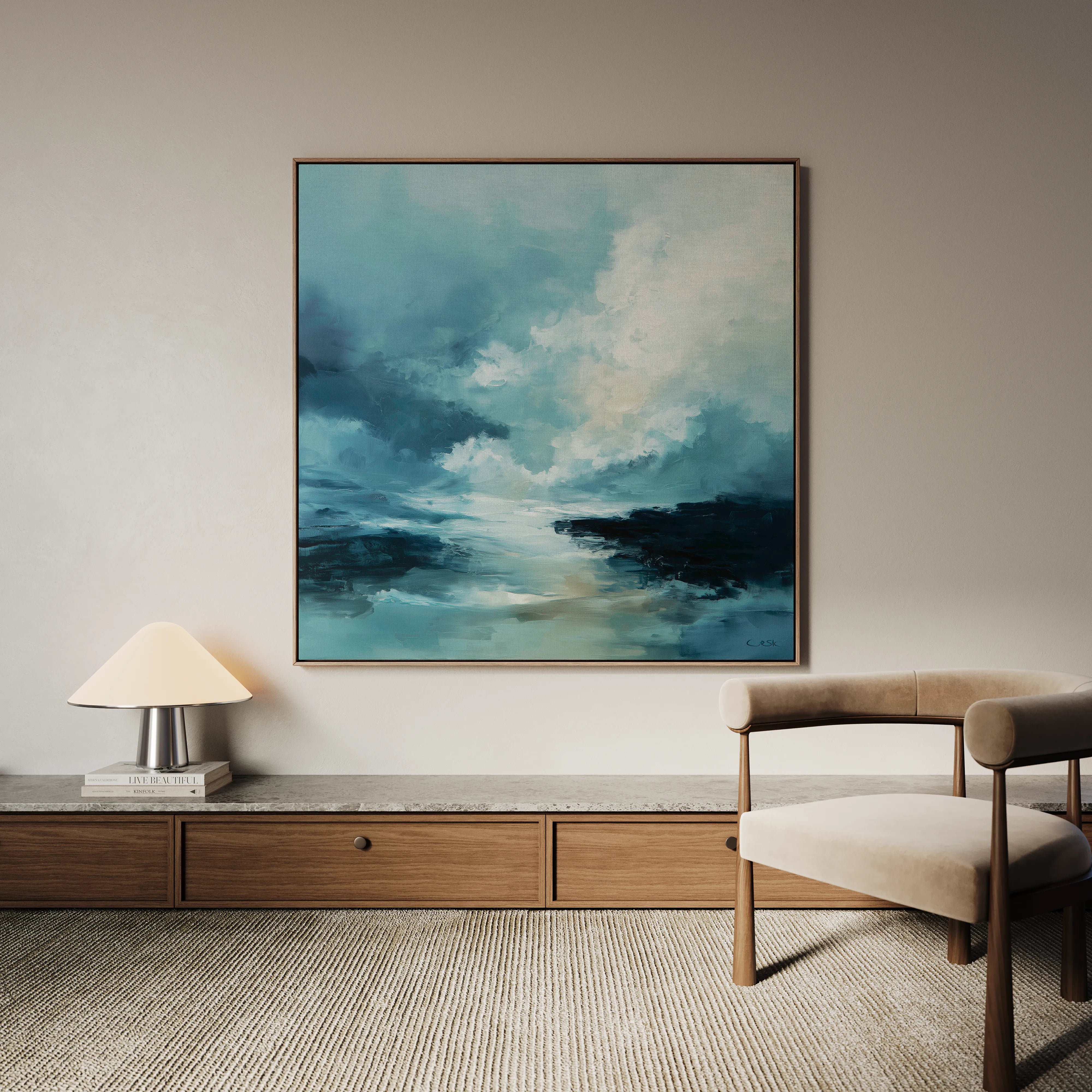 Abstract 1094 Canvas Art 60 x 60 cm / Black