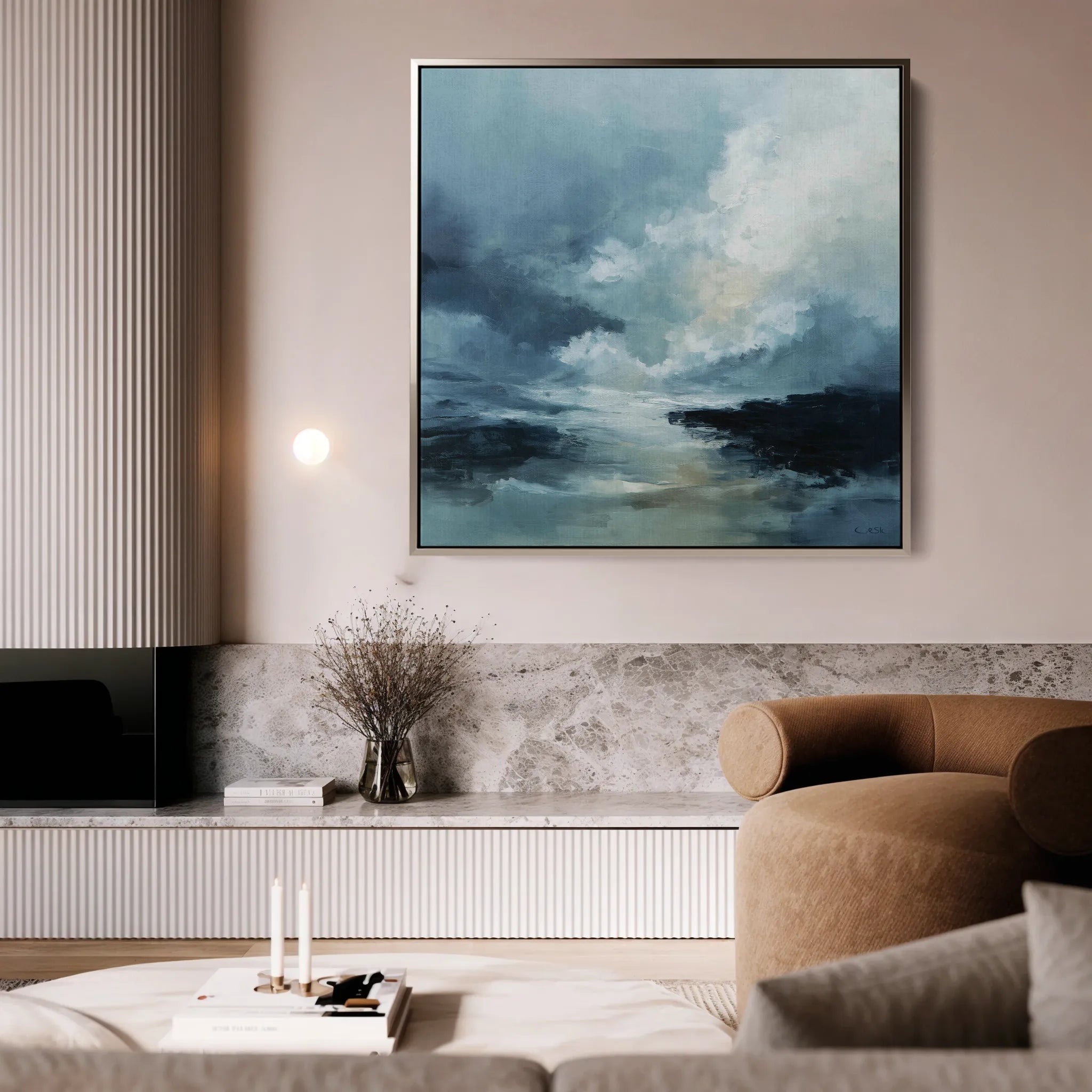 Abstract 1094 Canvas Art 60 x 60 cm / Black