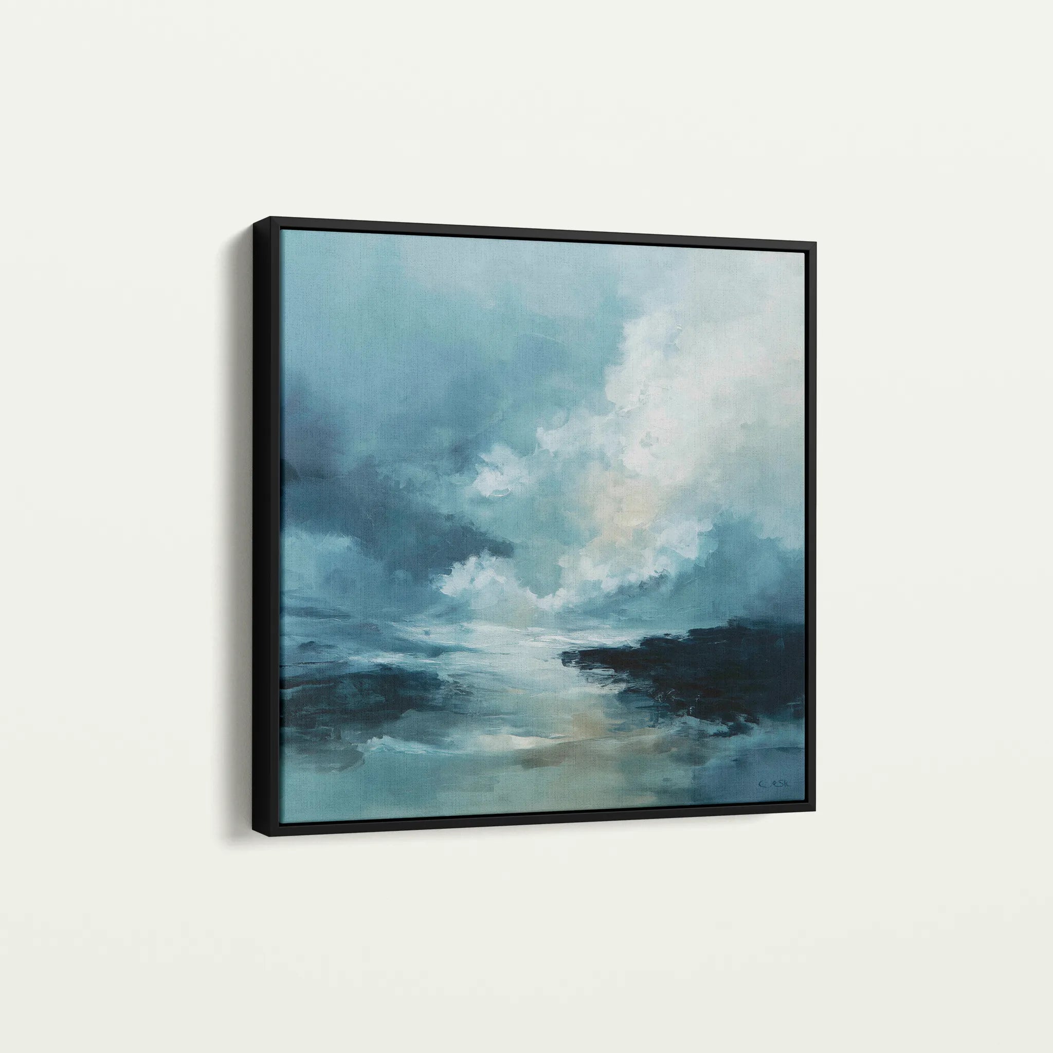 Abstract 1094 Canvas Art 60 x 60 cm / Black