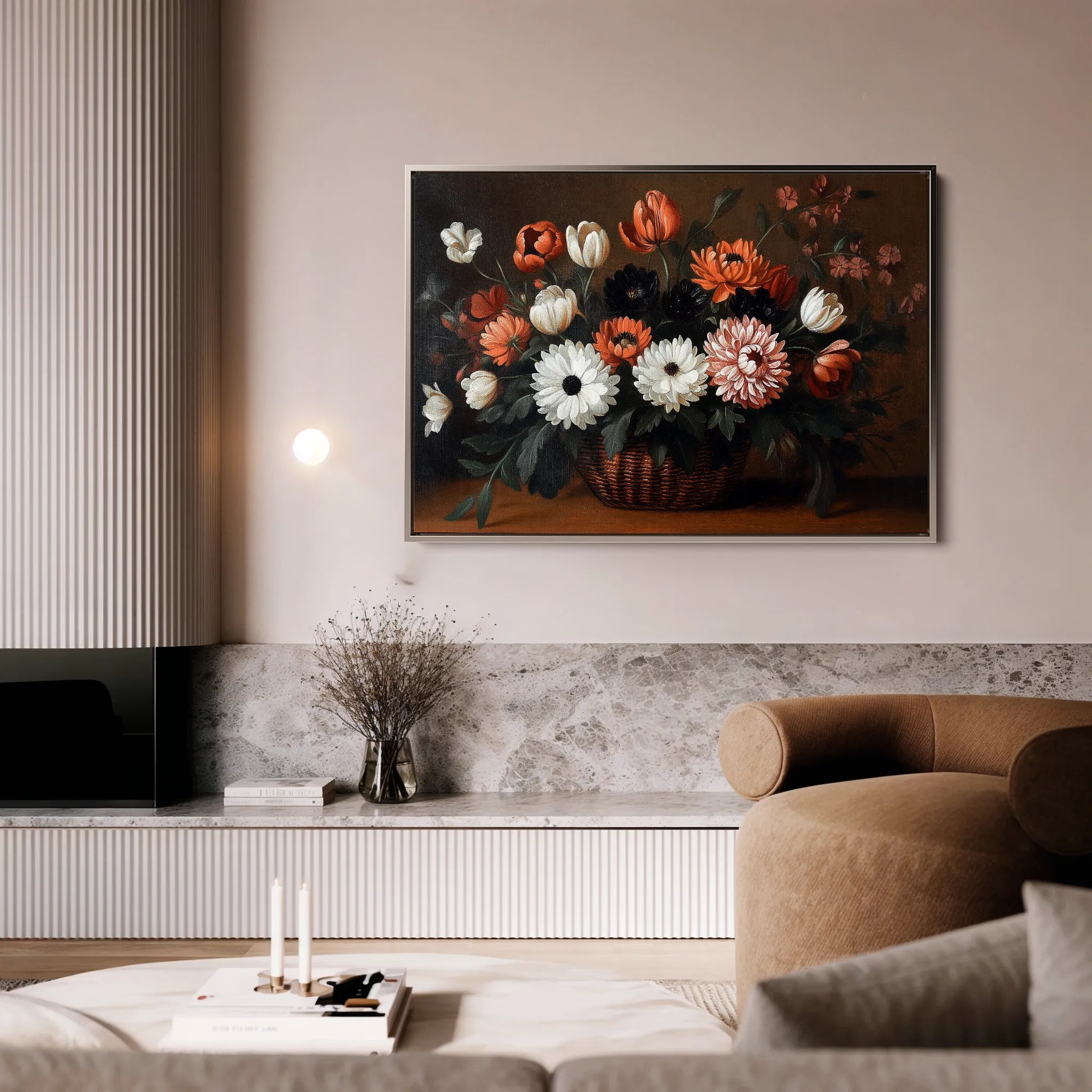 Floral 1094 Canvas Art 60 x 40 cm / Black