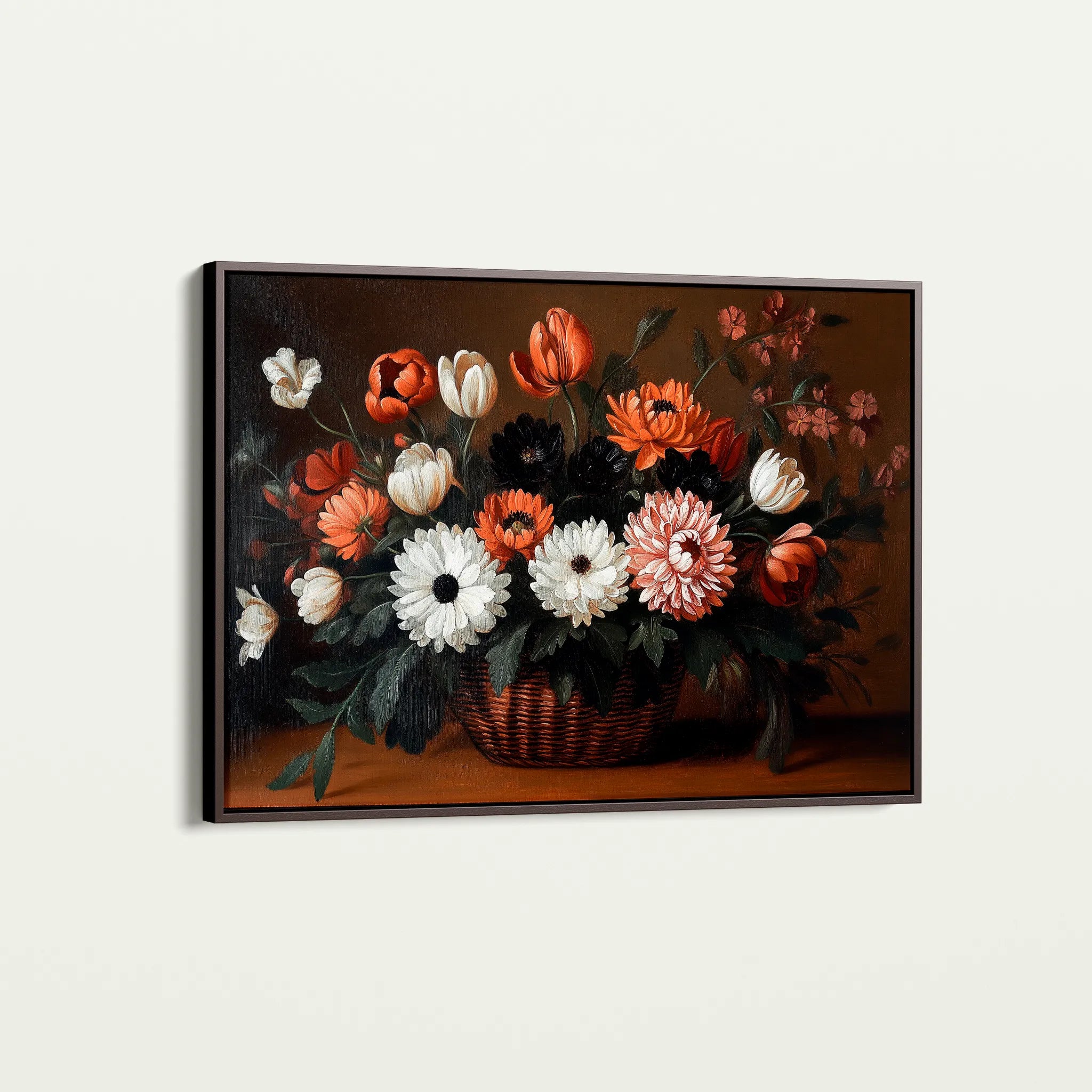 Floral 1094 Canvas Art 60 x 40 cm / Black