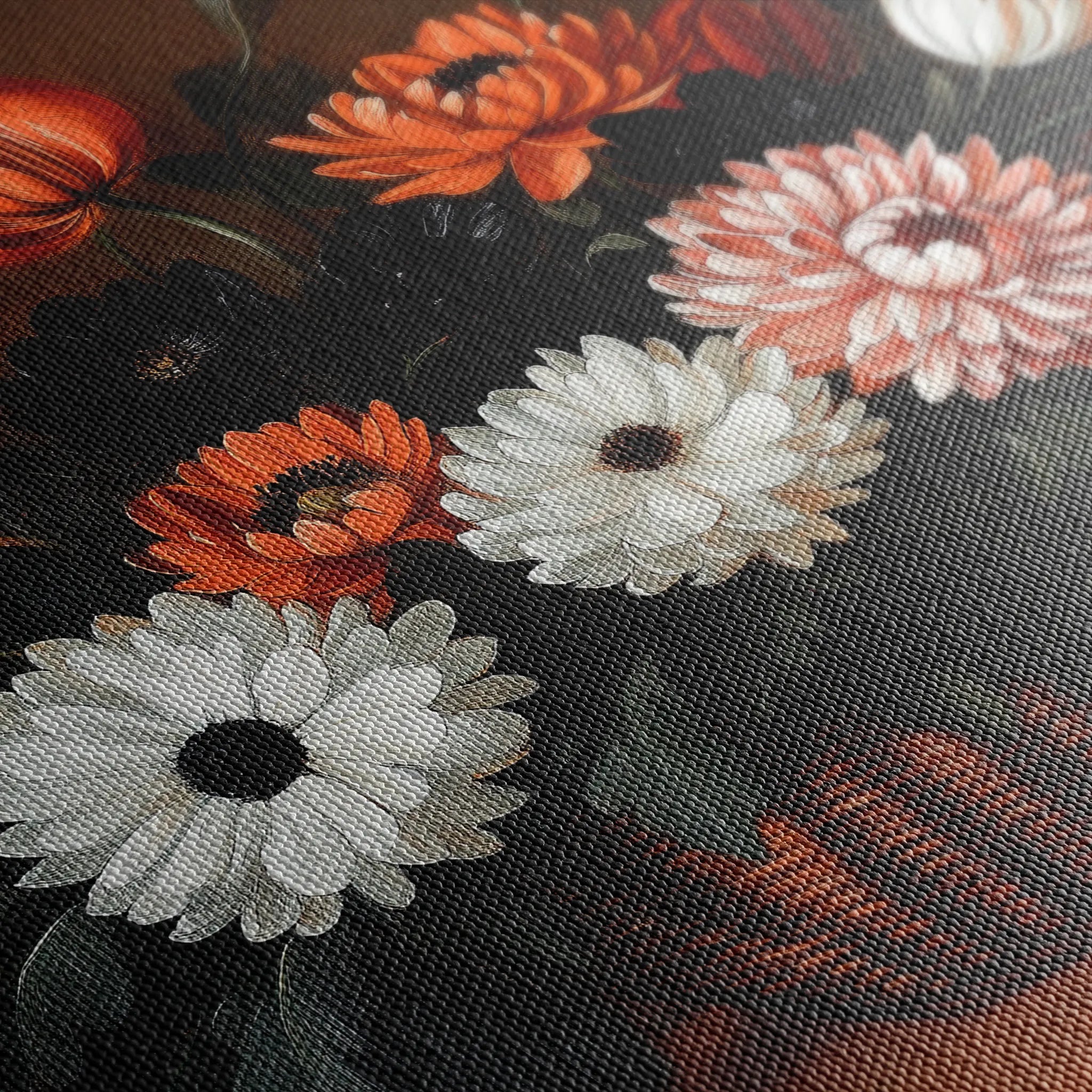 Floral 1094 Canvas Art 60 x 40 cm / Black