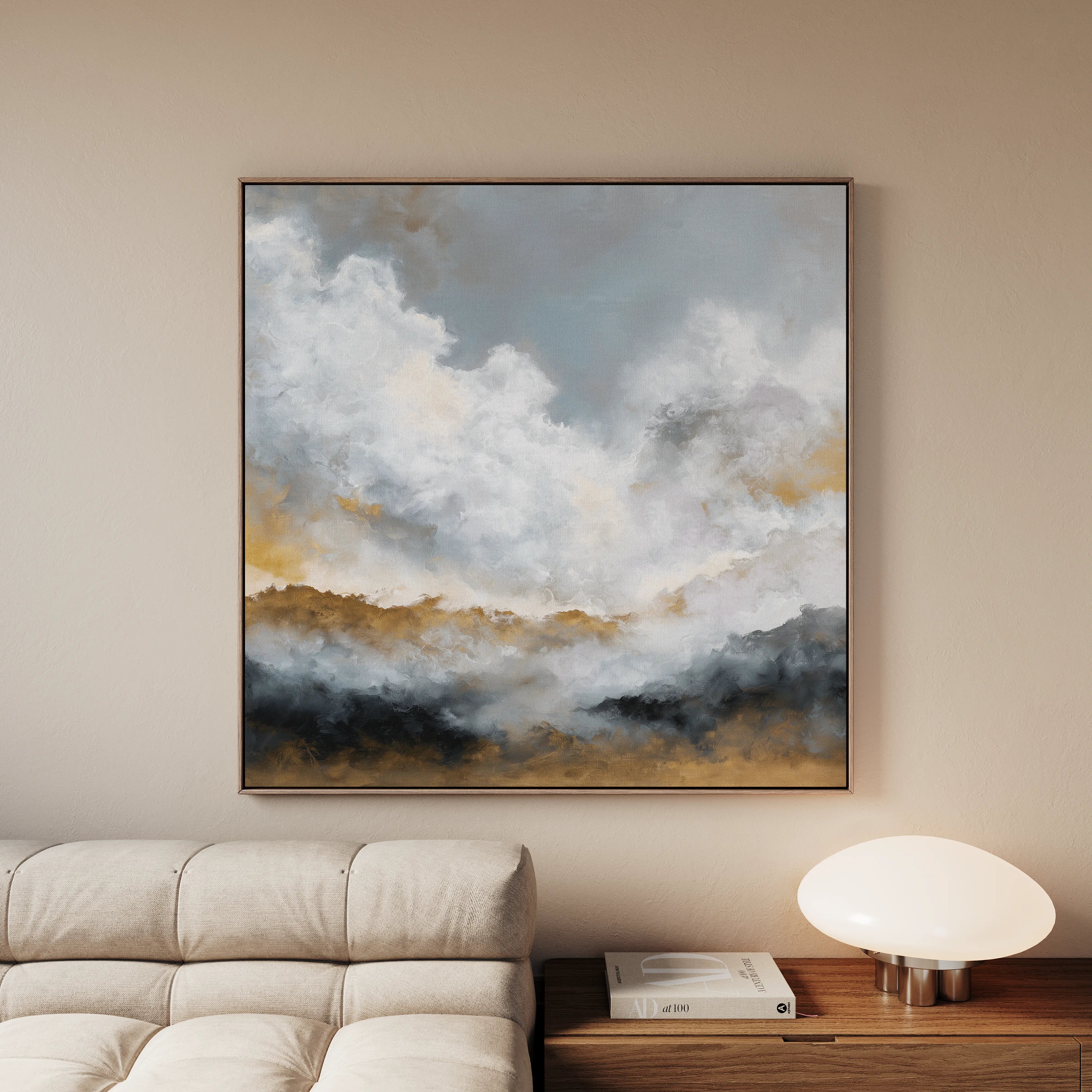 Abstract 1095 Canvas Art 60 x 60 cm / Black
