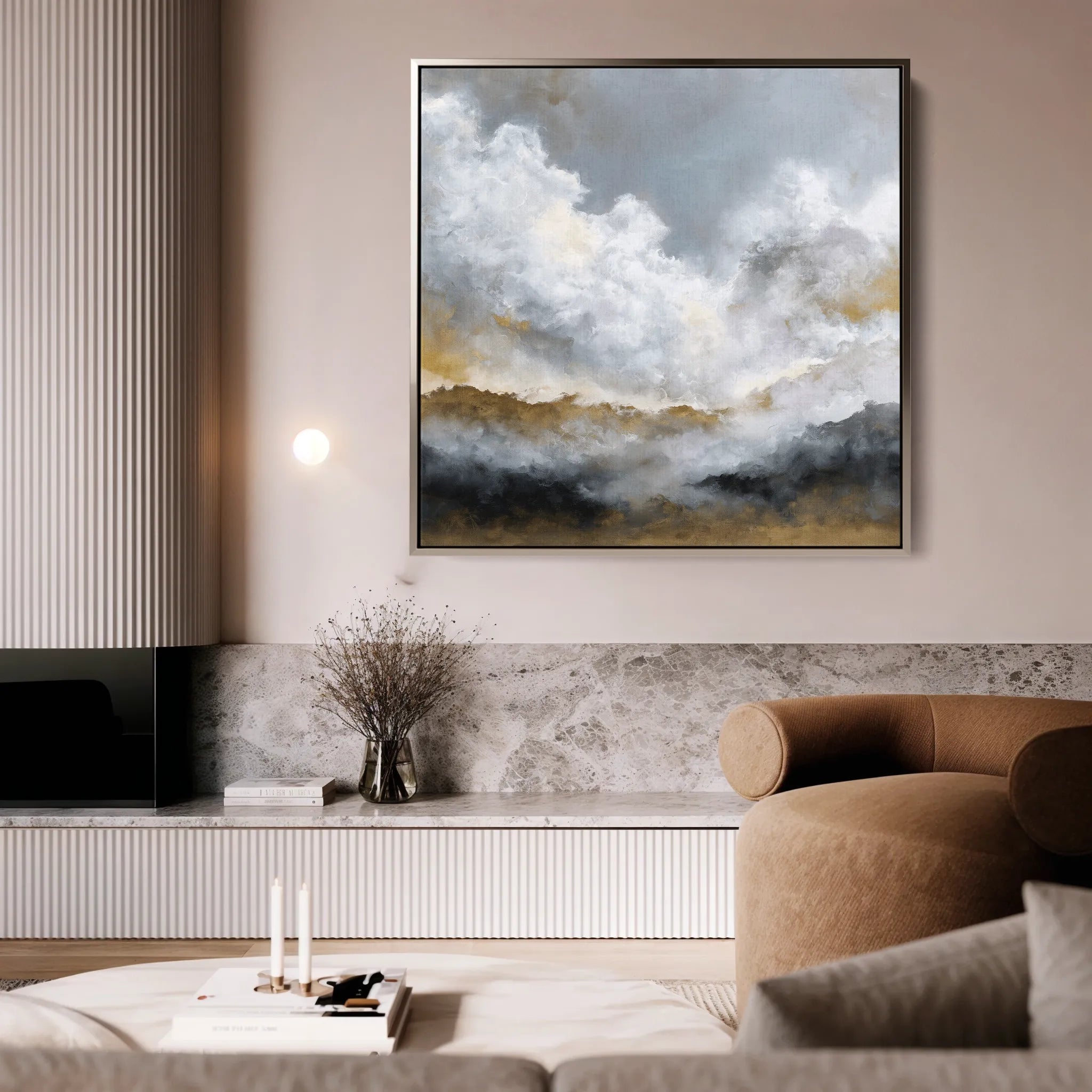 Abstract 1095 Canvas Art 60 x 60 cm / Black