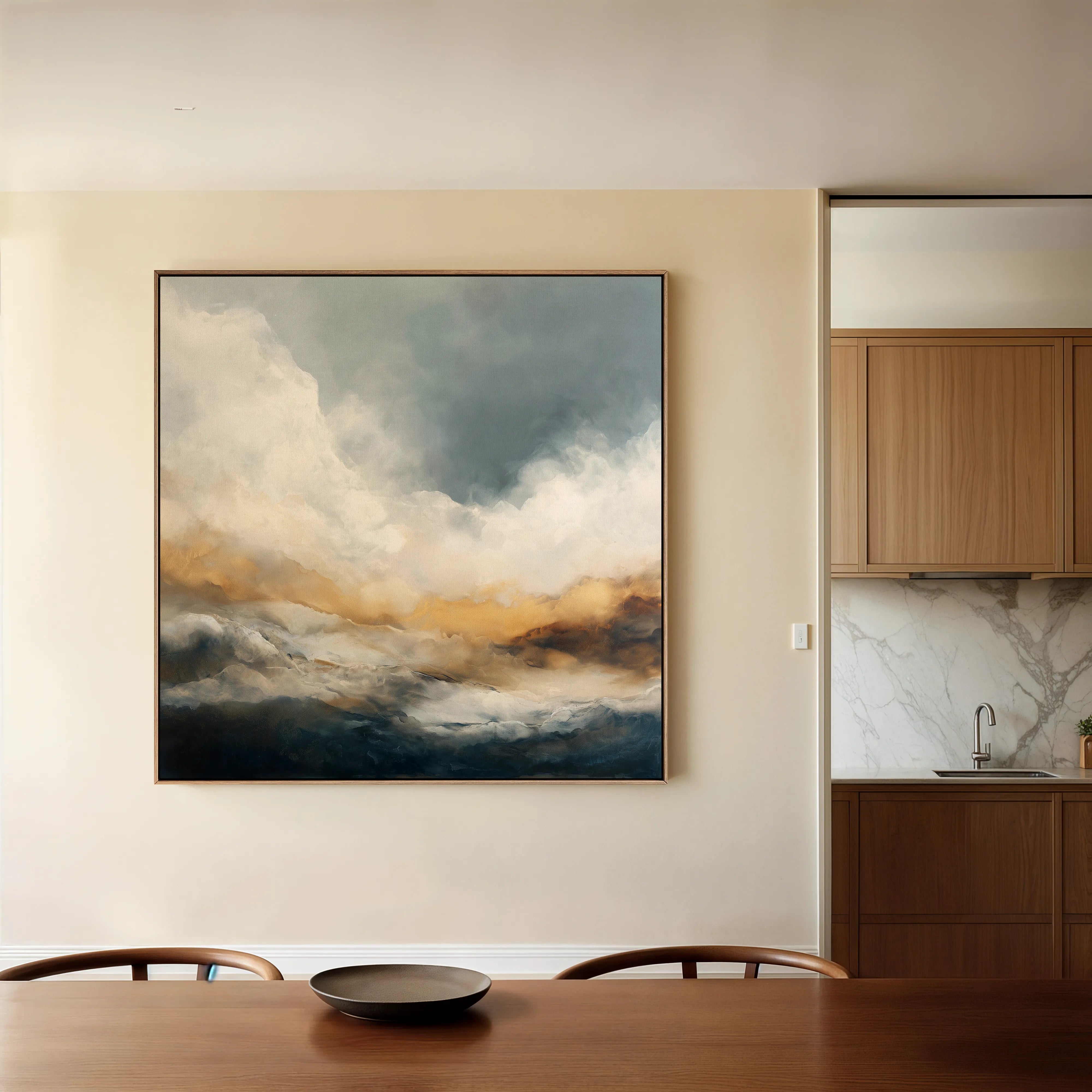 Abstract 1096 Canvas Art 60 x 60 cm / Black