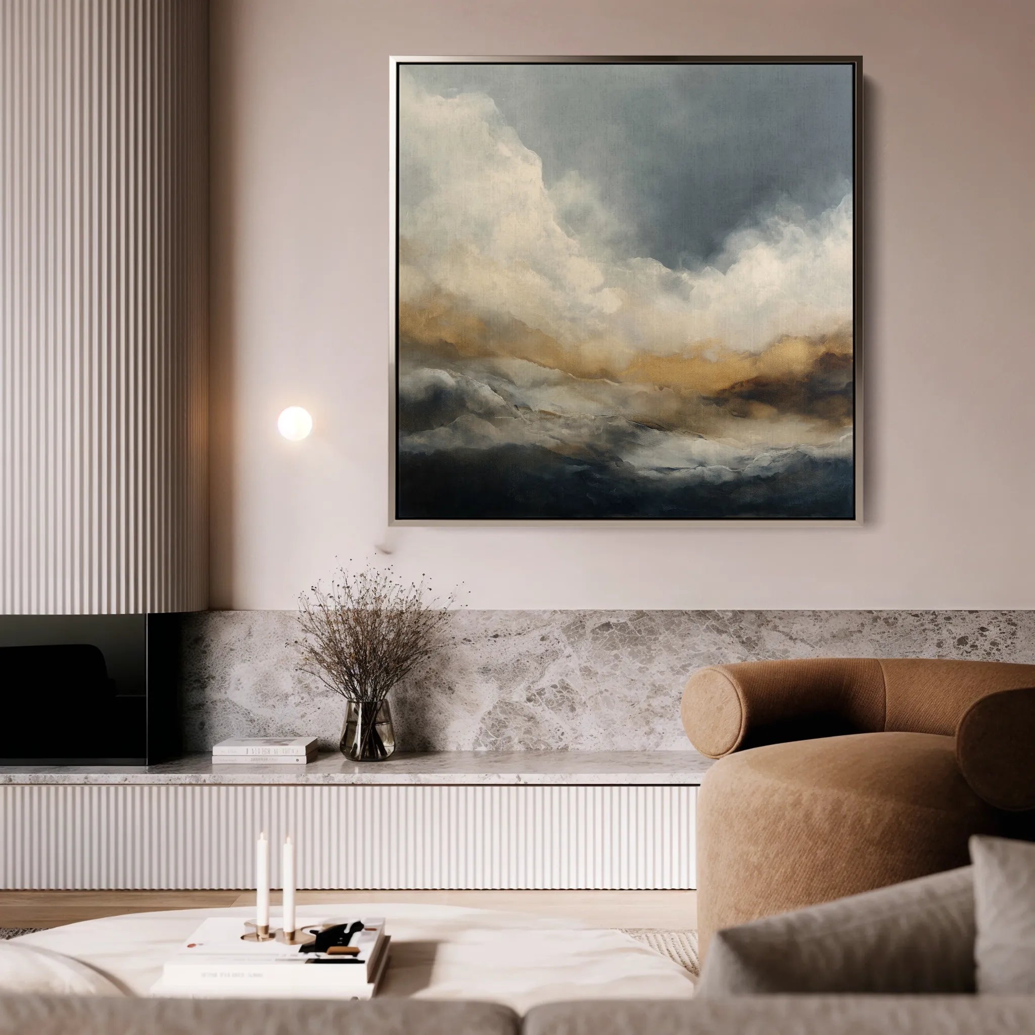 Abstract 1096 Canvas Art 60 x 60 cm / Black