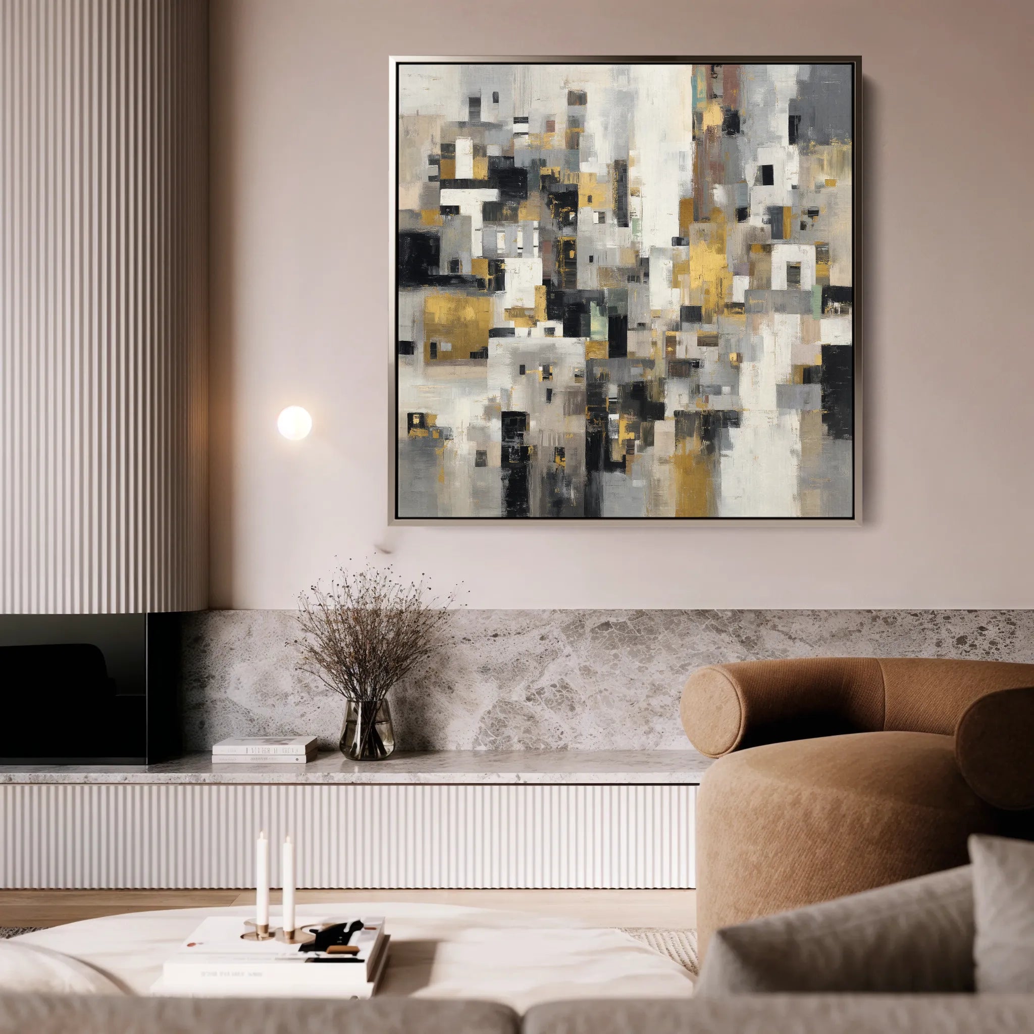 Abstract 1097 Canvas Art 60 x 60 cm / Black
