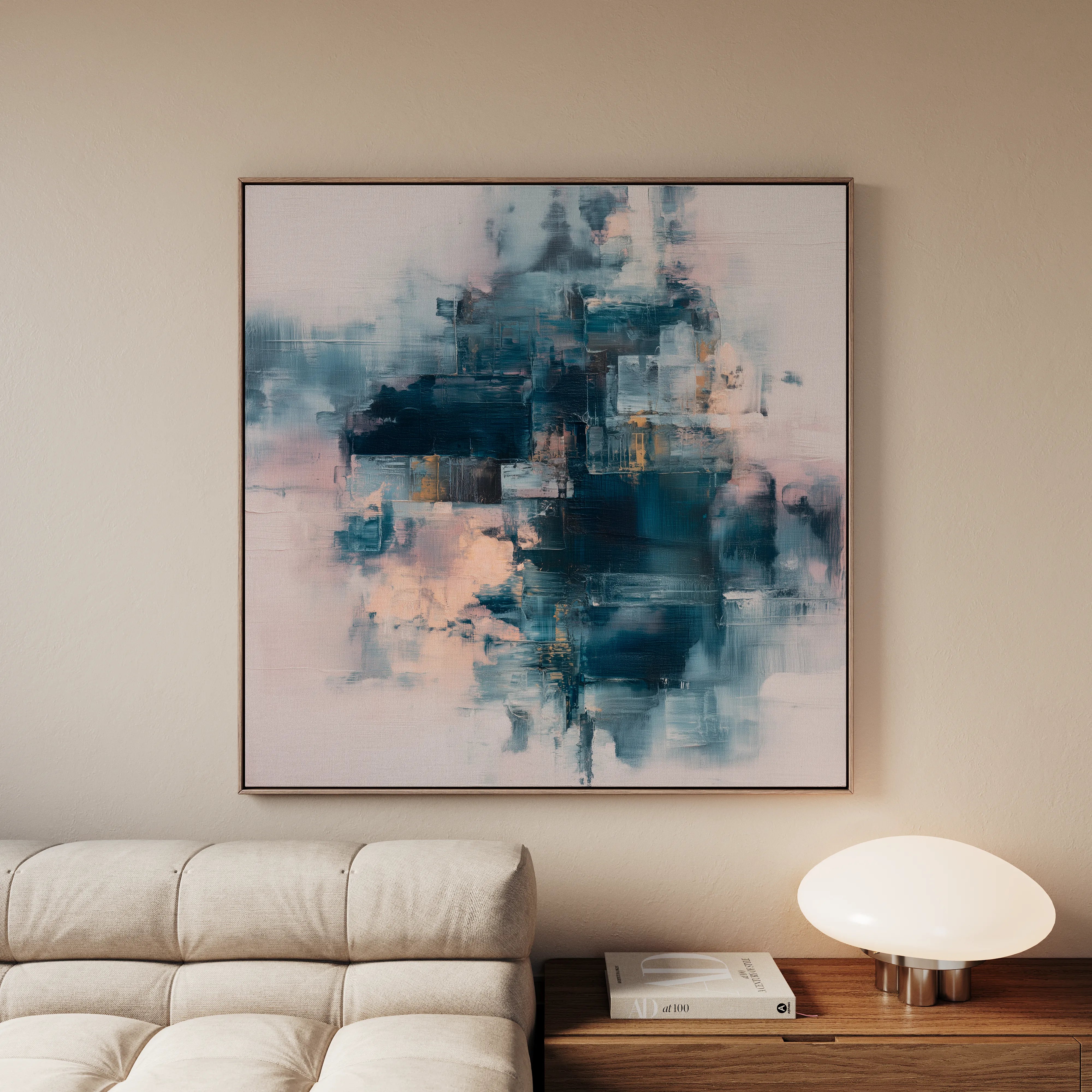 Abstract 1098 Canvas Art 60 x 60 cm / Black