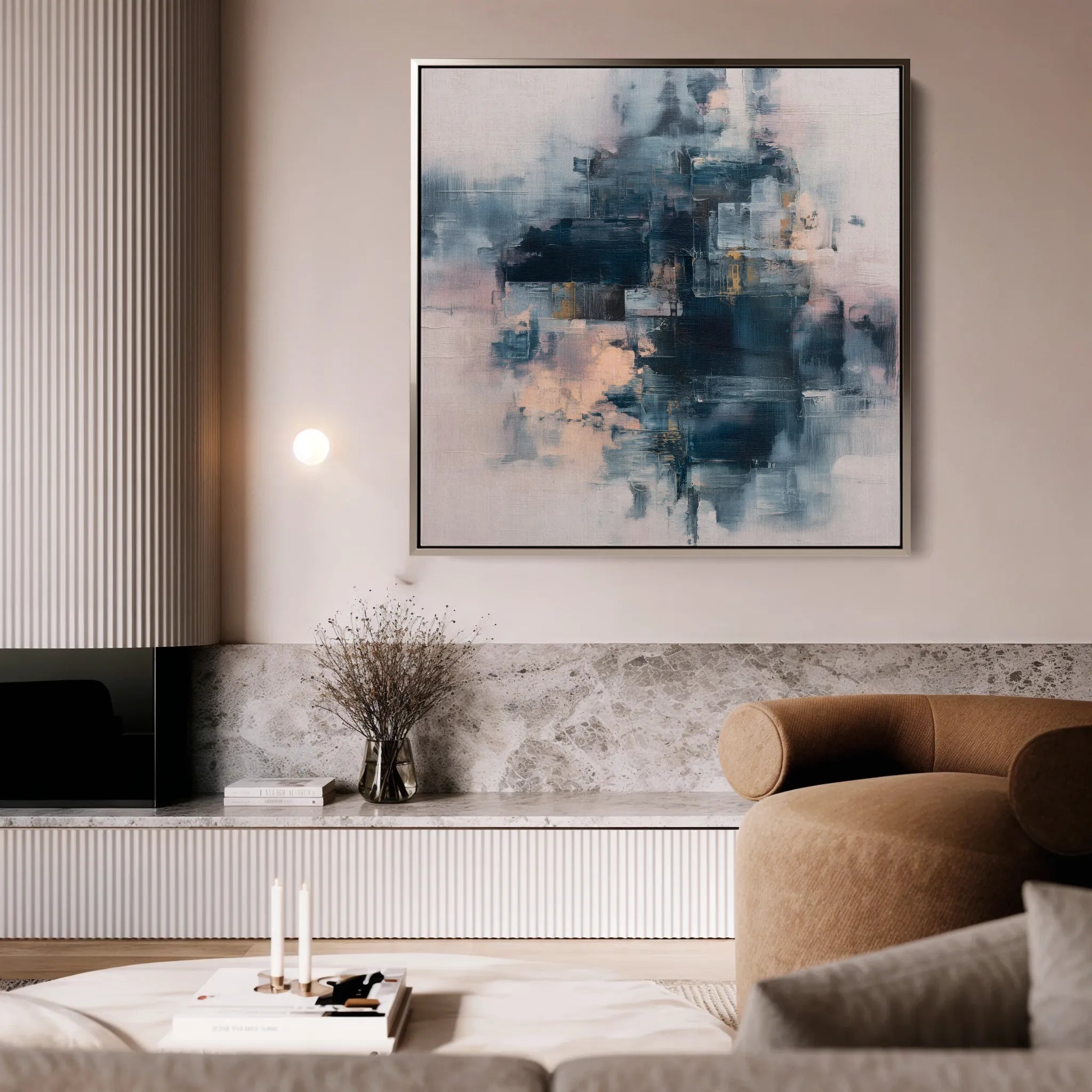 Abstract 1098 Canvas Art 60 x 60 cm / Black